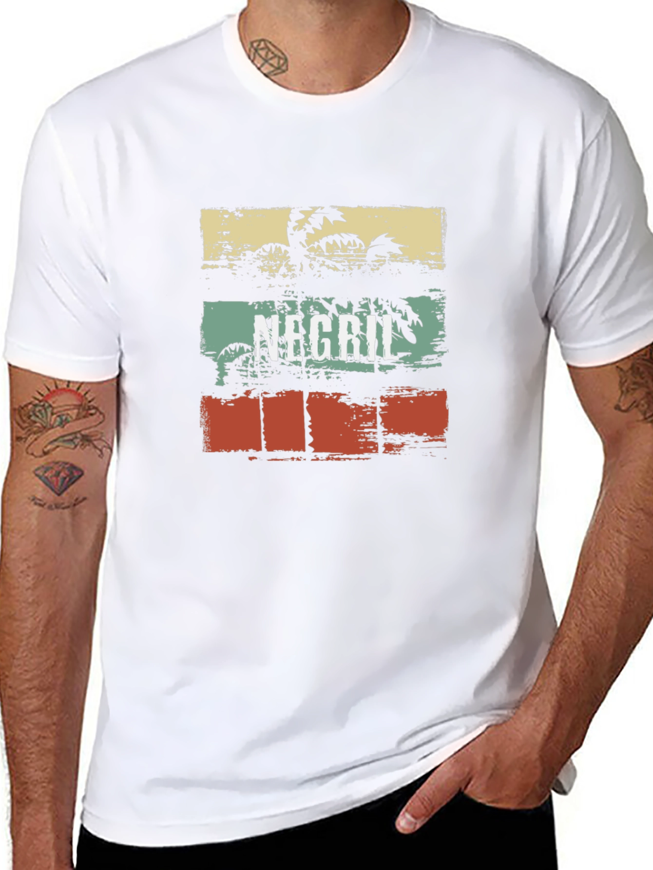 Retro Negril Palm Tree T-Shirt