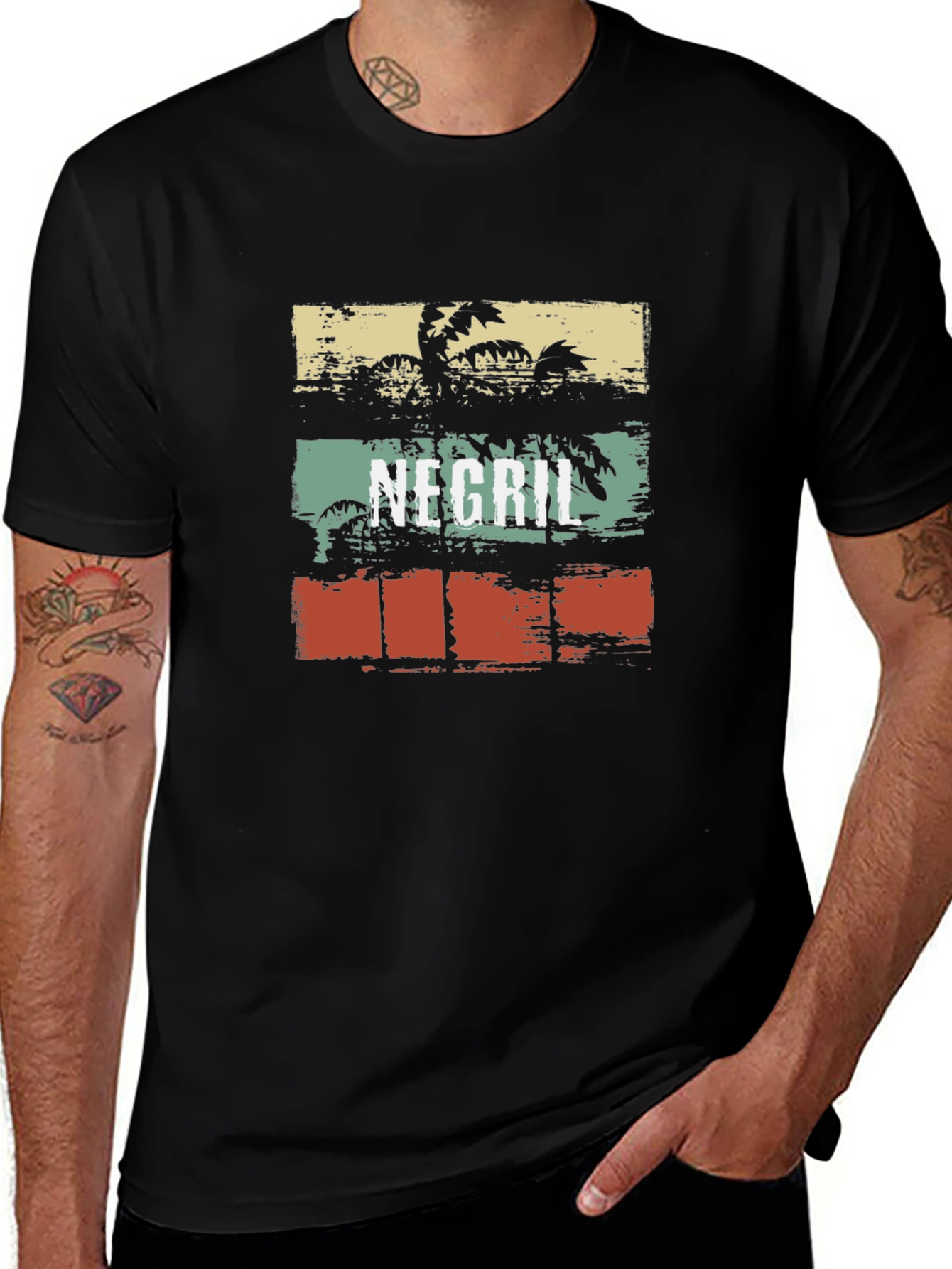 Retro Negril Palm Tree T-Shirt