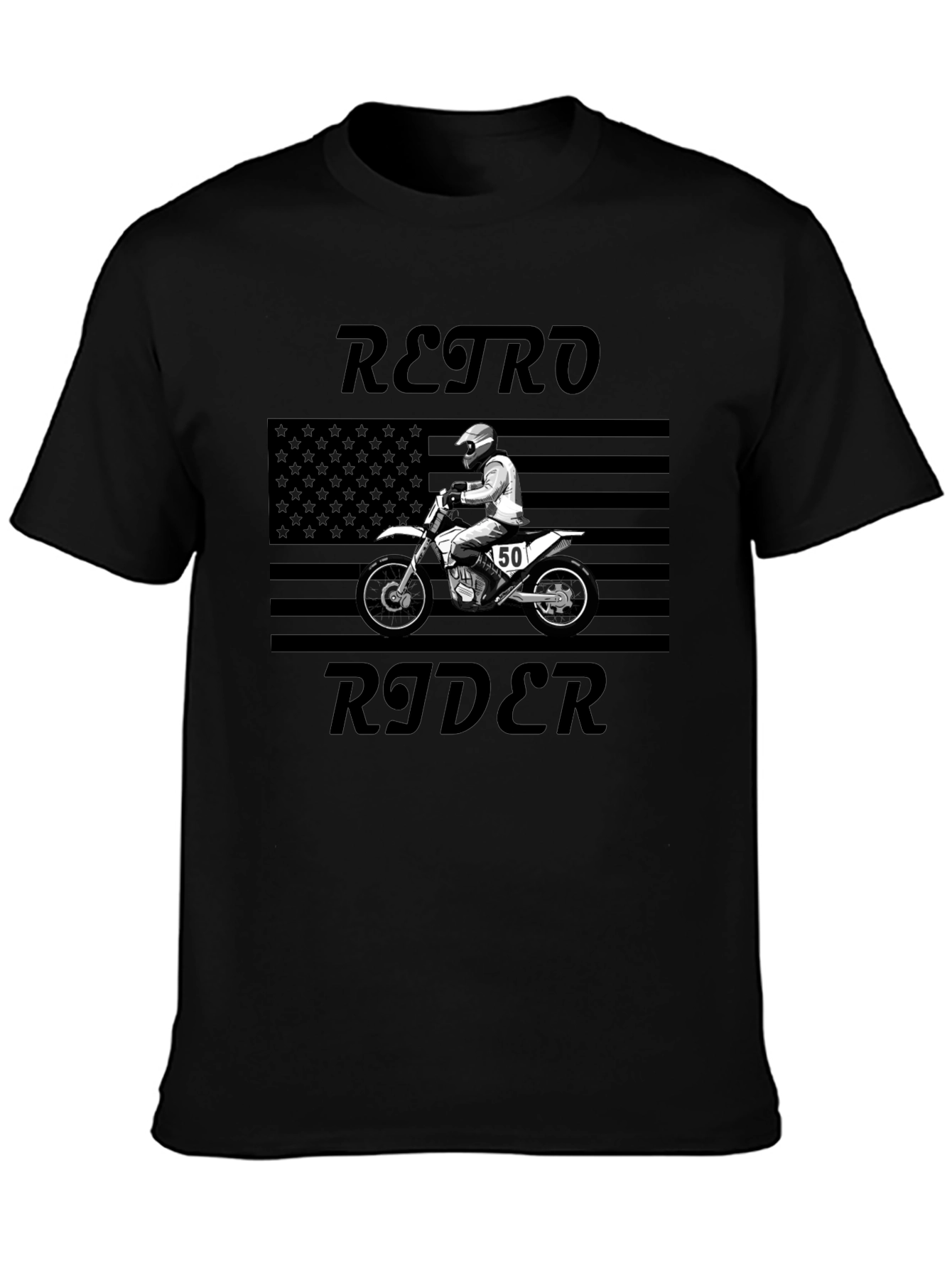 Retro Rider Graphic Tee - Motorcycle Design
