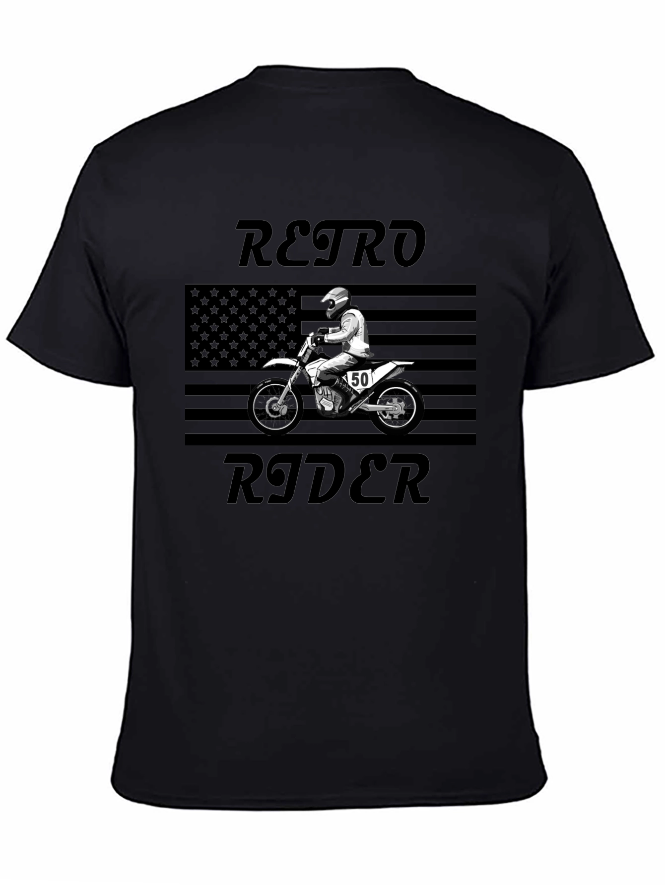 Retro Rider Graphic Tee - Motorcycle Design