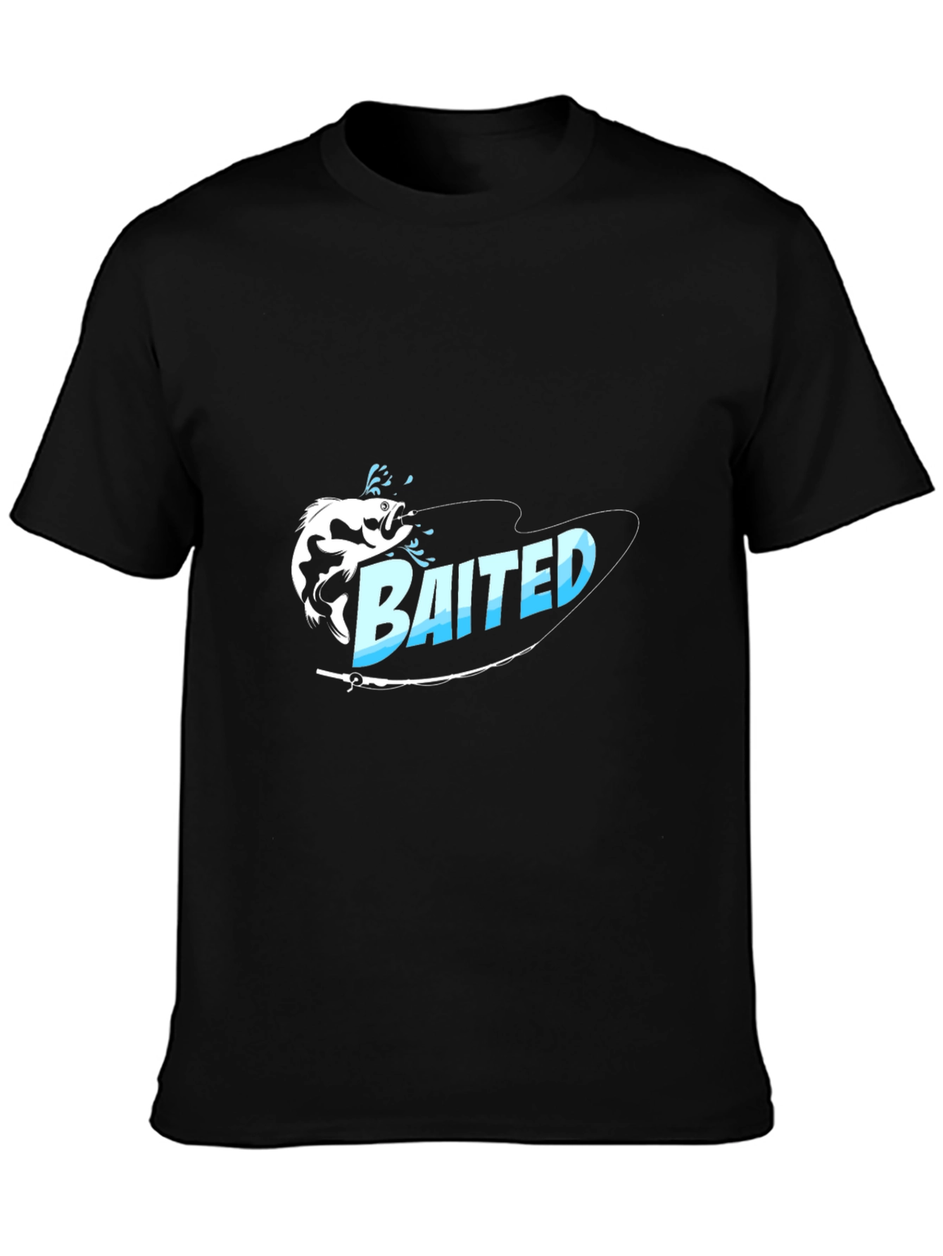 Bait Fishing Graphic Tee - Black Cotton T-Shirt