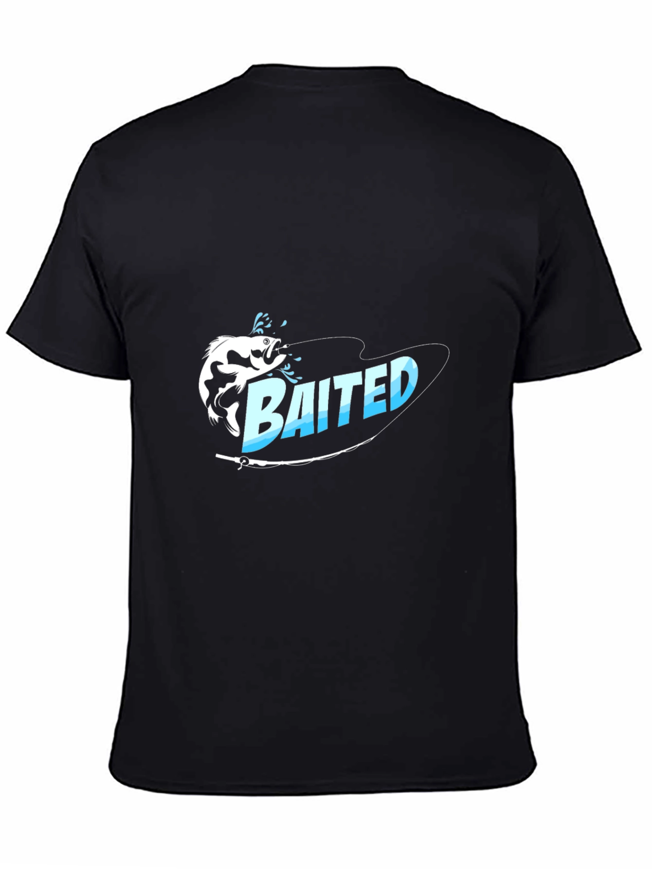 Bait Fishing Graphic Tee - Black Cotton T-Shirt