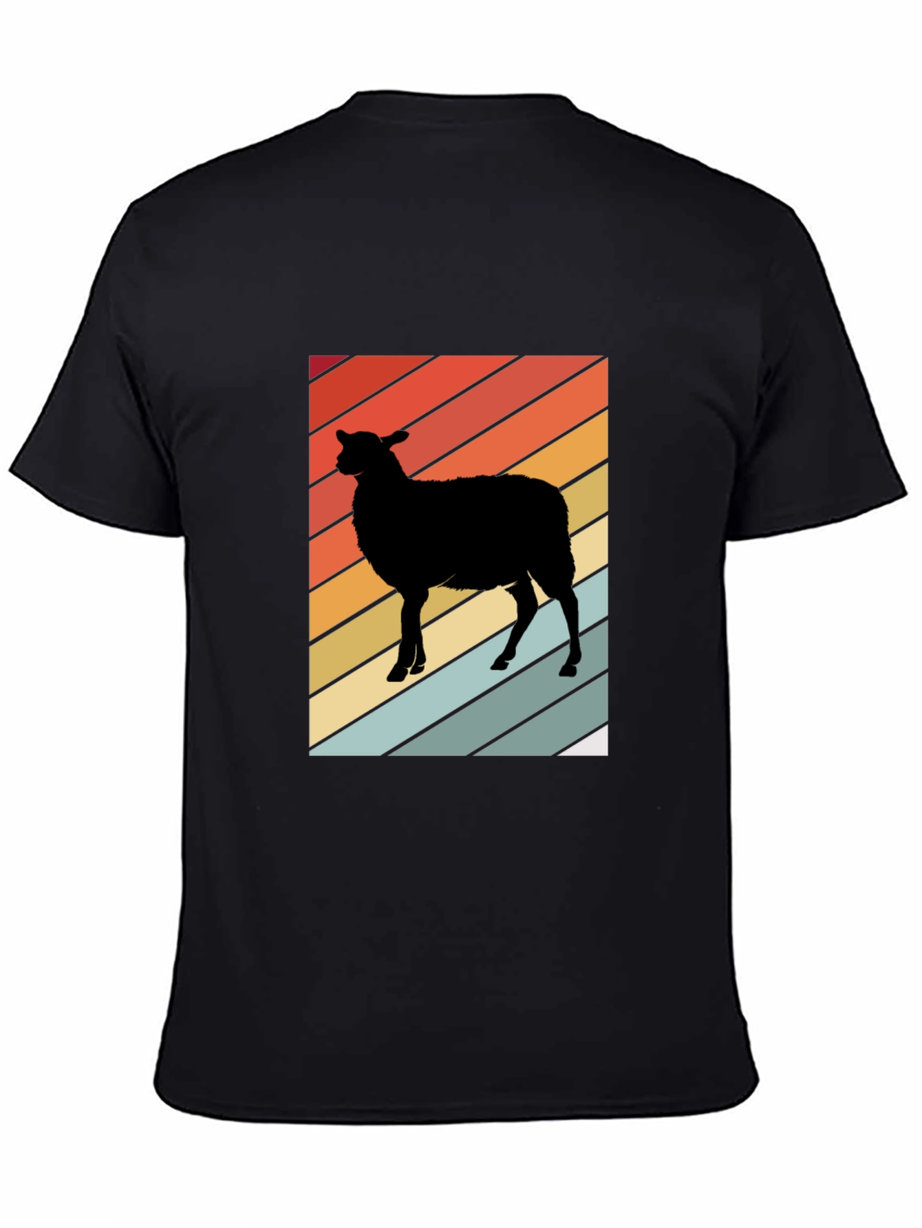Retro Sheep Graphic Tee - Mens Black T-Shirt