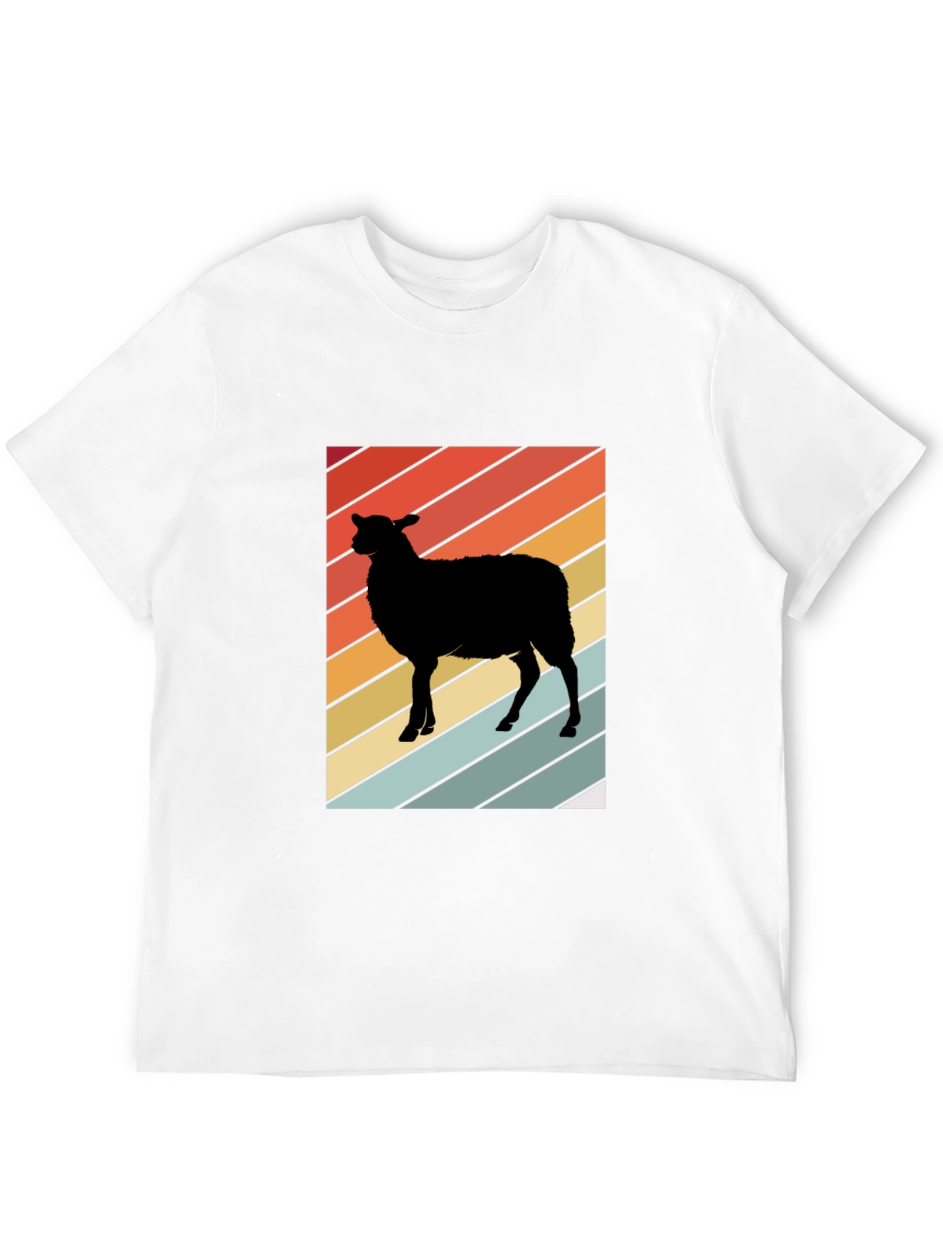 Retro Sheep Graphic Tee - Mens Black T-Shirt
