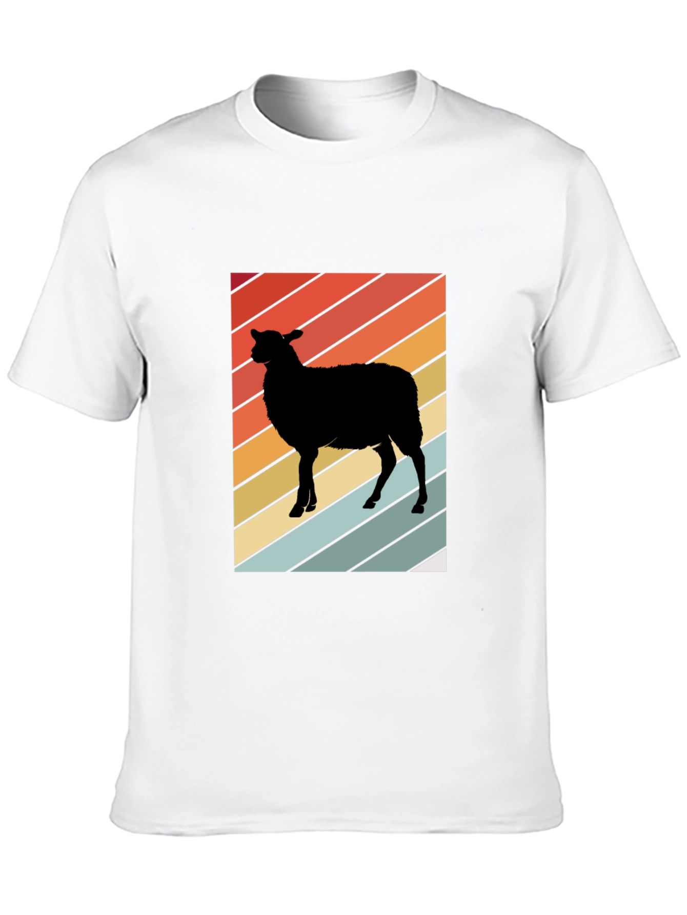 Retro Sheep Graphic Tee - Mens Black T-Shirt