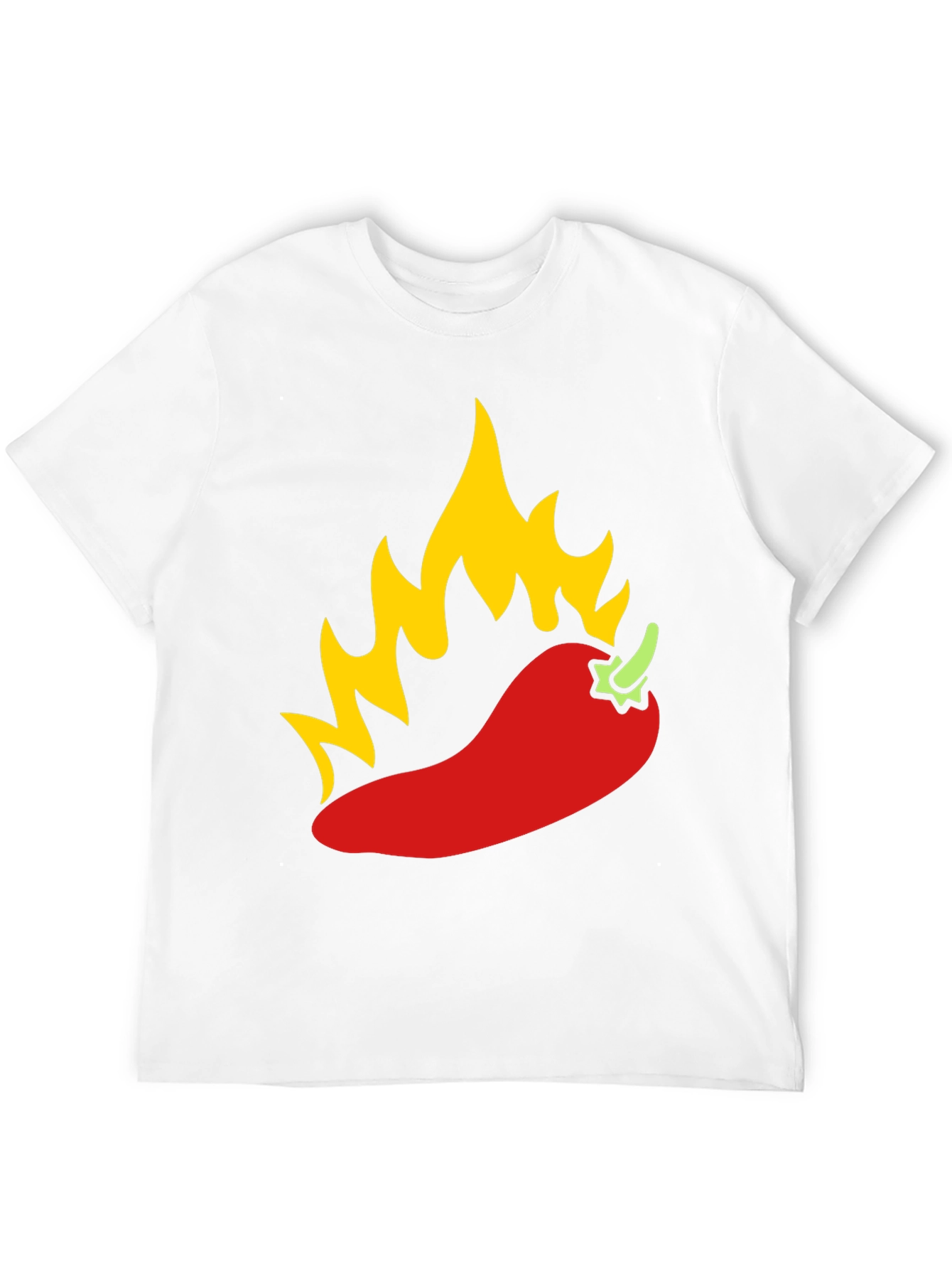 Fiery Chili Pepper Graphic Tee - Black Cotton T-Shirt