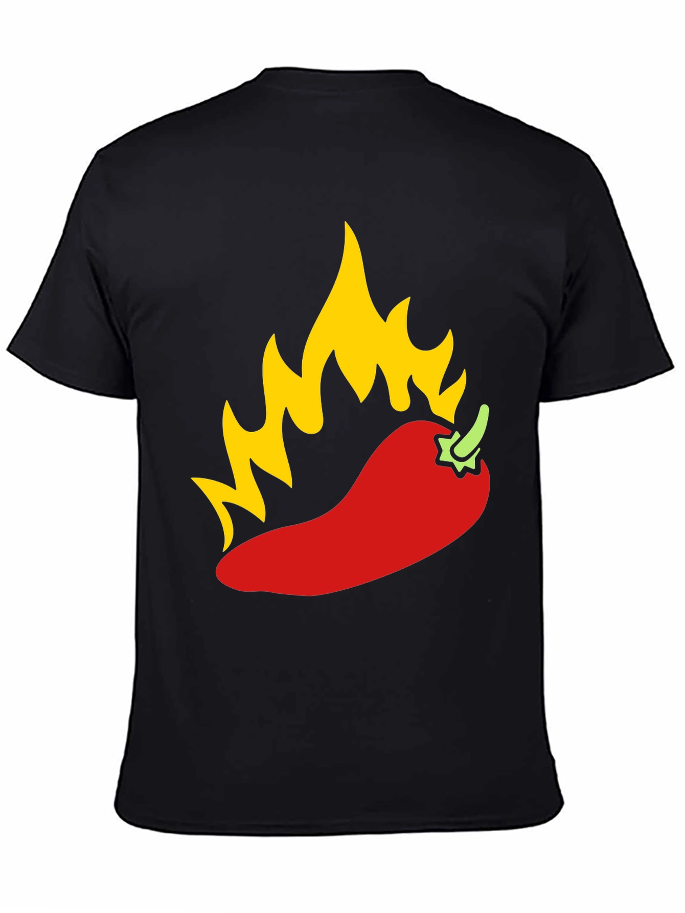 Fiery Chili Pepper Graphic Tee - Black Cotton T-Shirt
