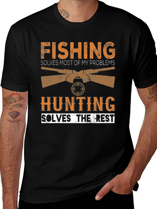 Fishing & Hunting Graphic Tee - Problem Solver