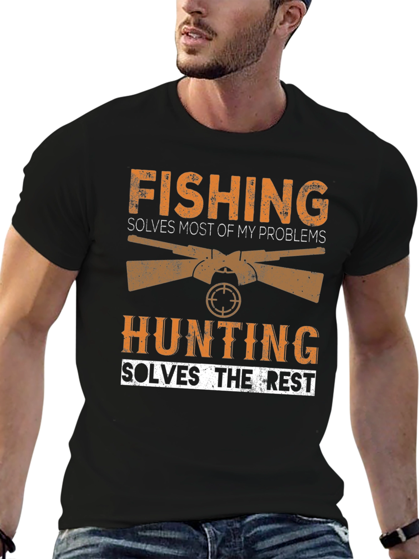 Fishing & Hunting Graphic Tee - Problem Solver