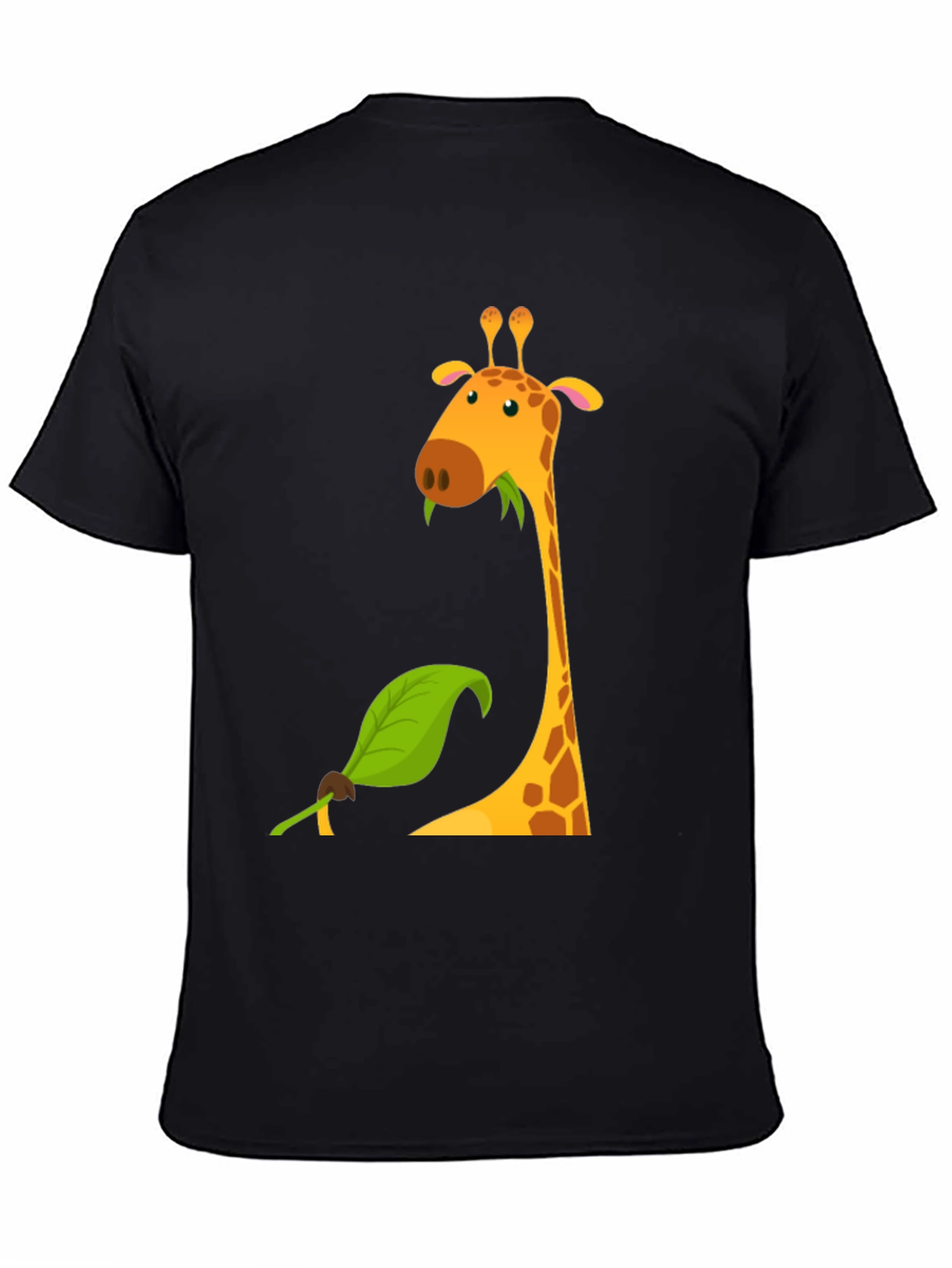 Giraffe Graphic Tee - Black Cotton Blend