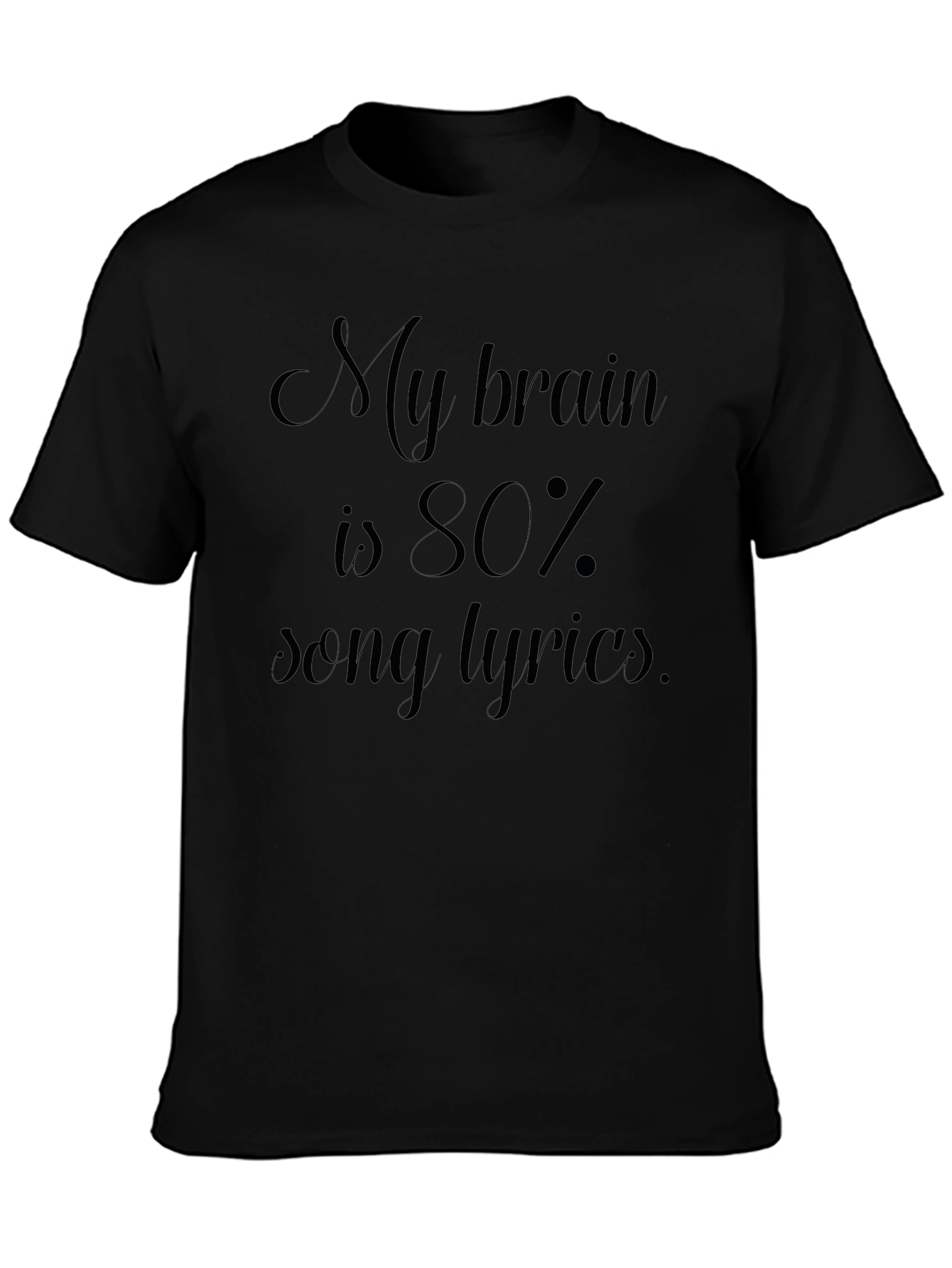 Song Lyrics Brain T-Shirt - Mens Black Graphic Tee