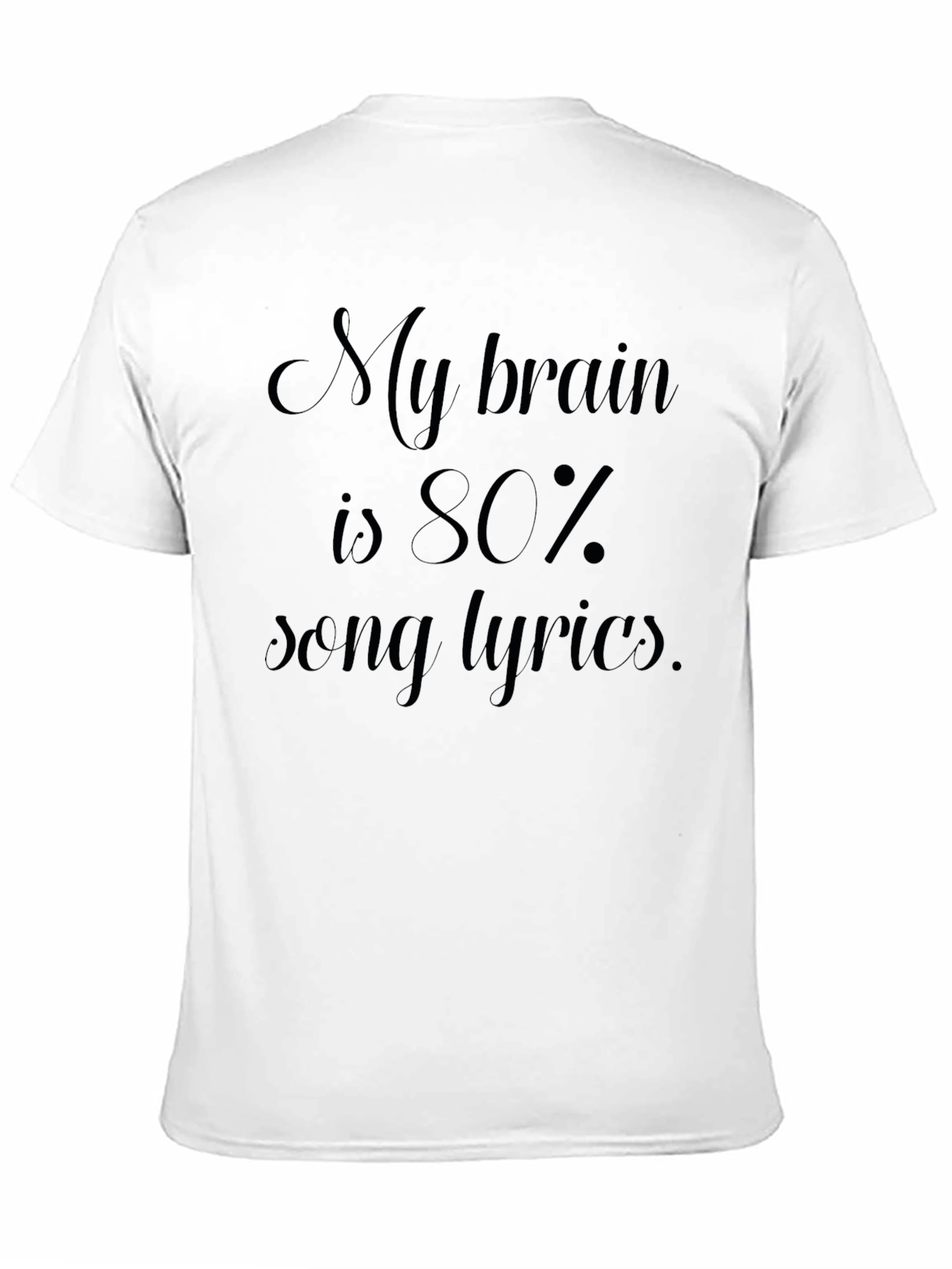 Song Lyrics Brain T-Shirt - Mens Black Graphic Tee