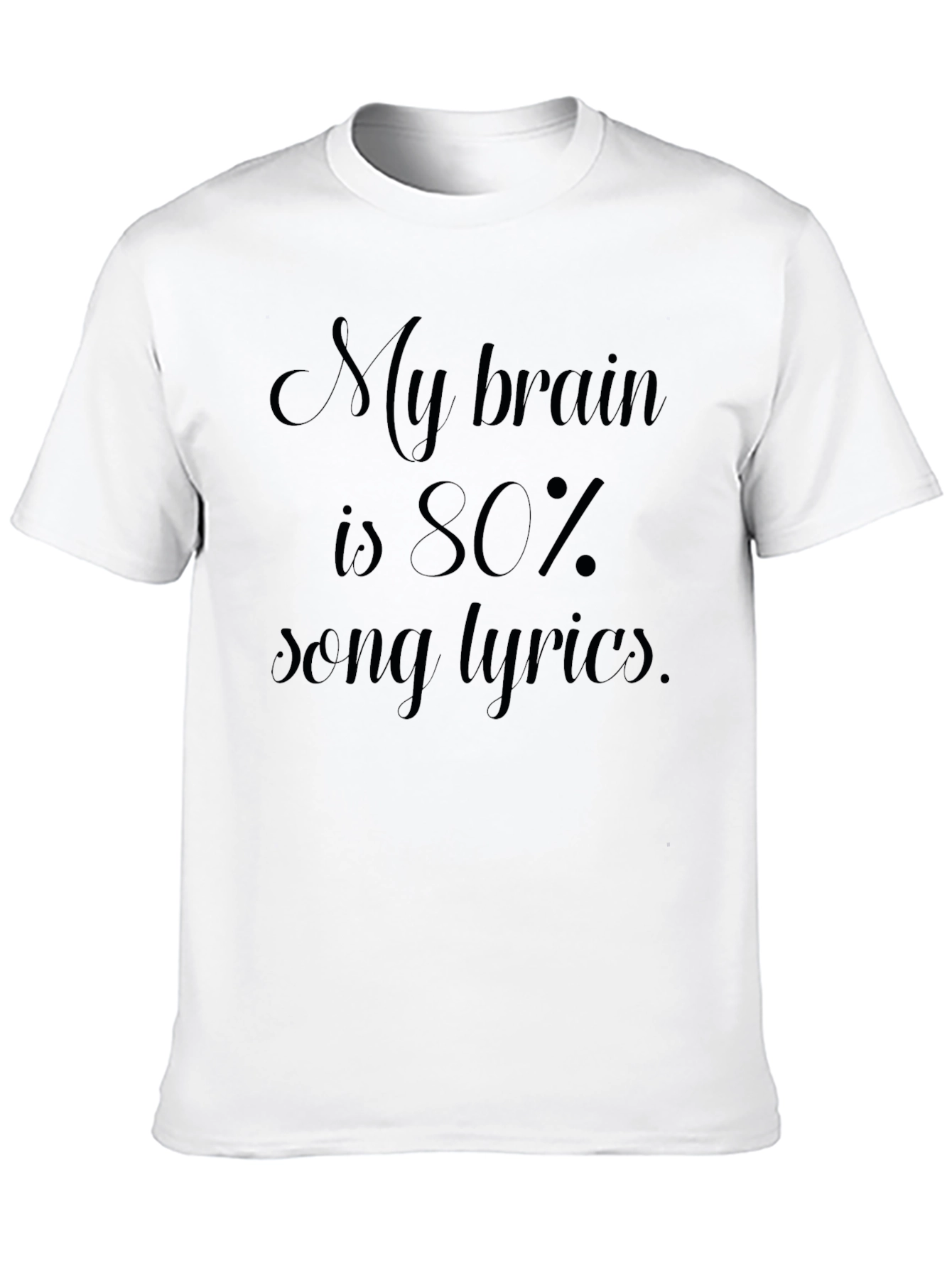 Song Lyrics Brain T-Shirt - Mens Black Graphic Tee
