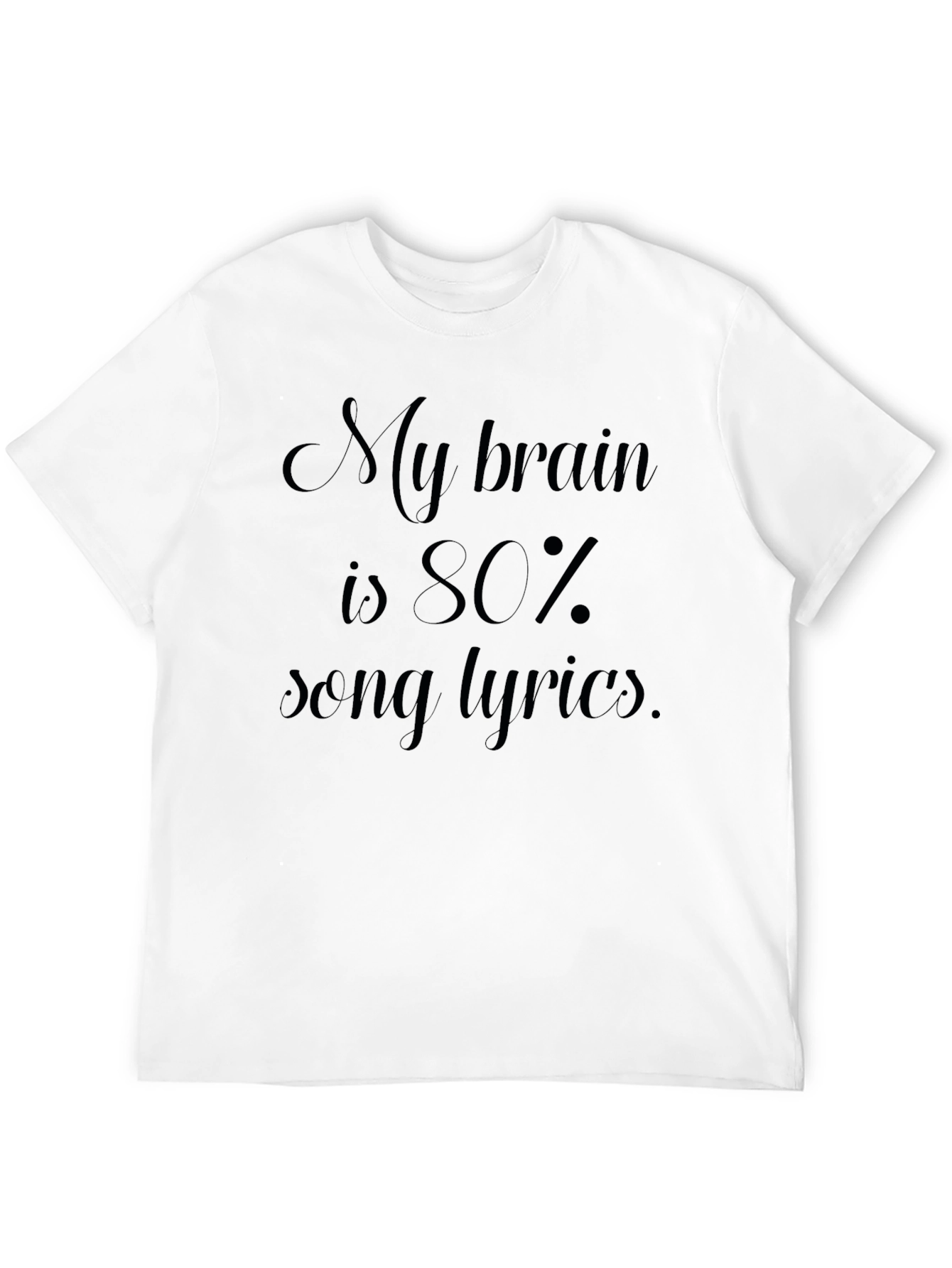 Song Lyrics Brain T-Shirt - Mens Black Graphic Tee