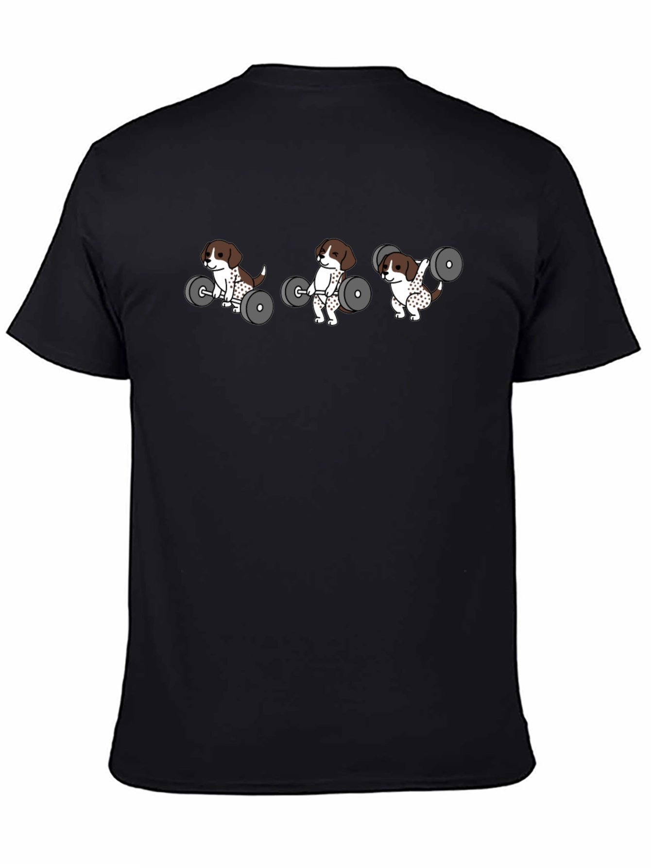 Weightlifting Dog Graphic Tee - Black Cotton T-Shirt