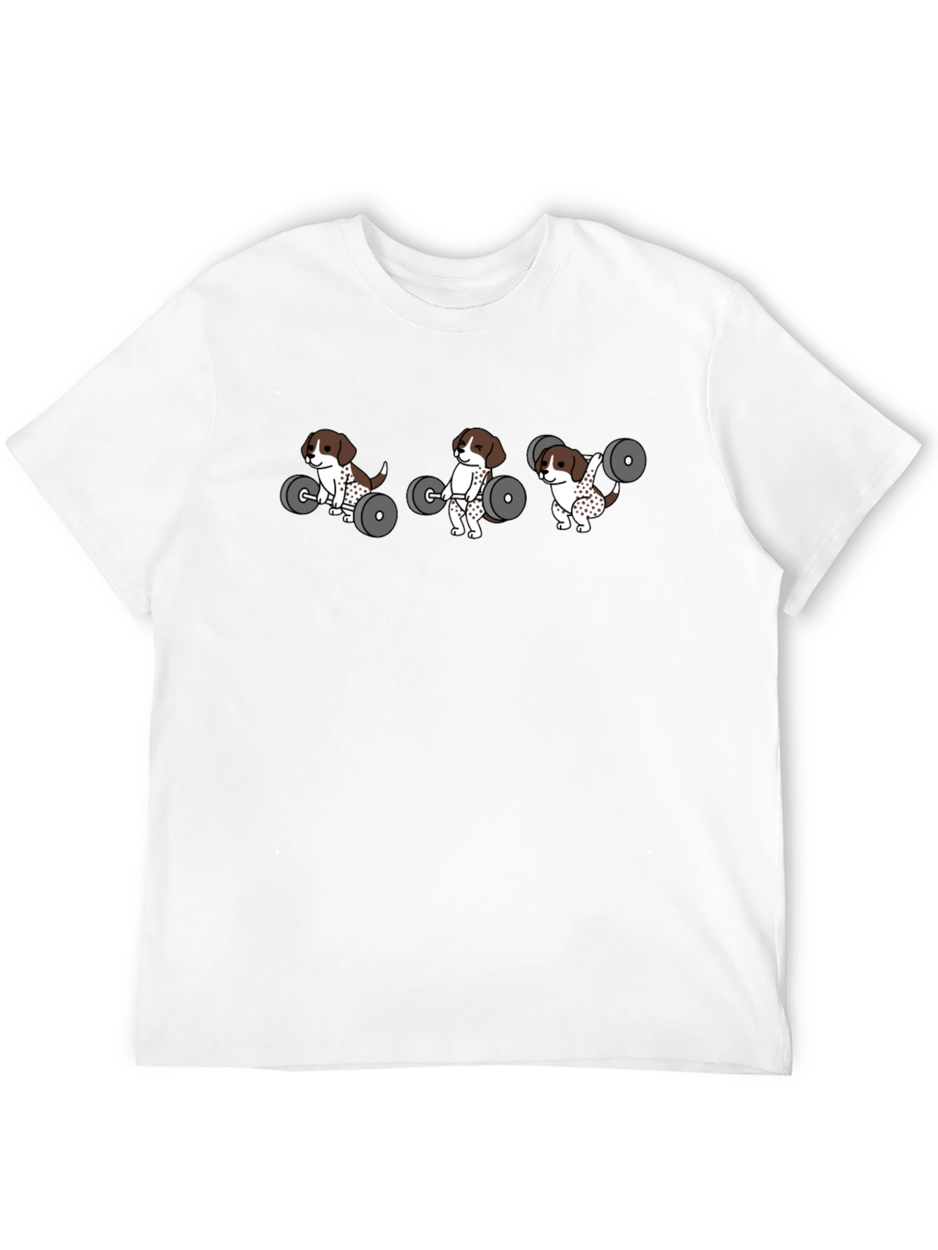 Weightlifting Dog Graphic Tee - Black Cotton T-Shirt