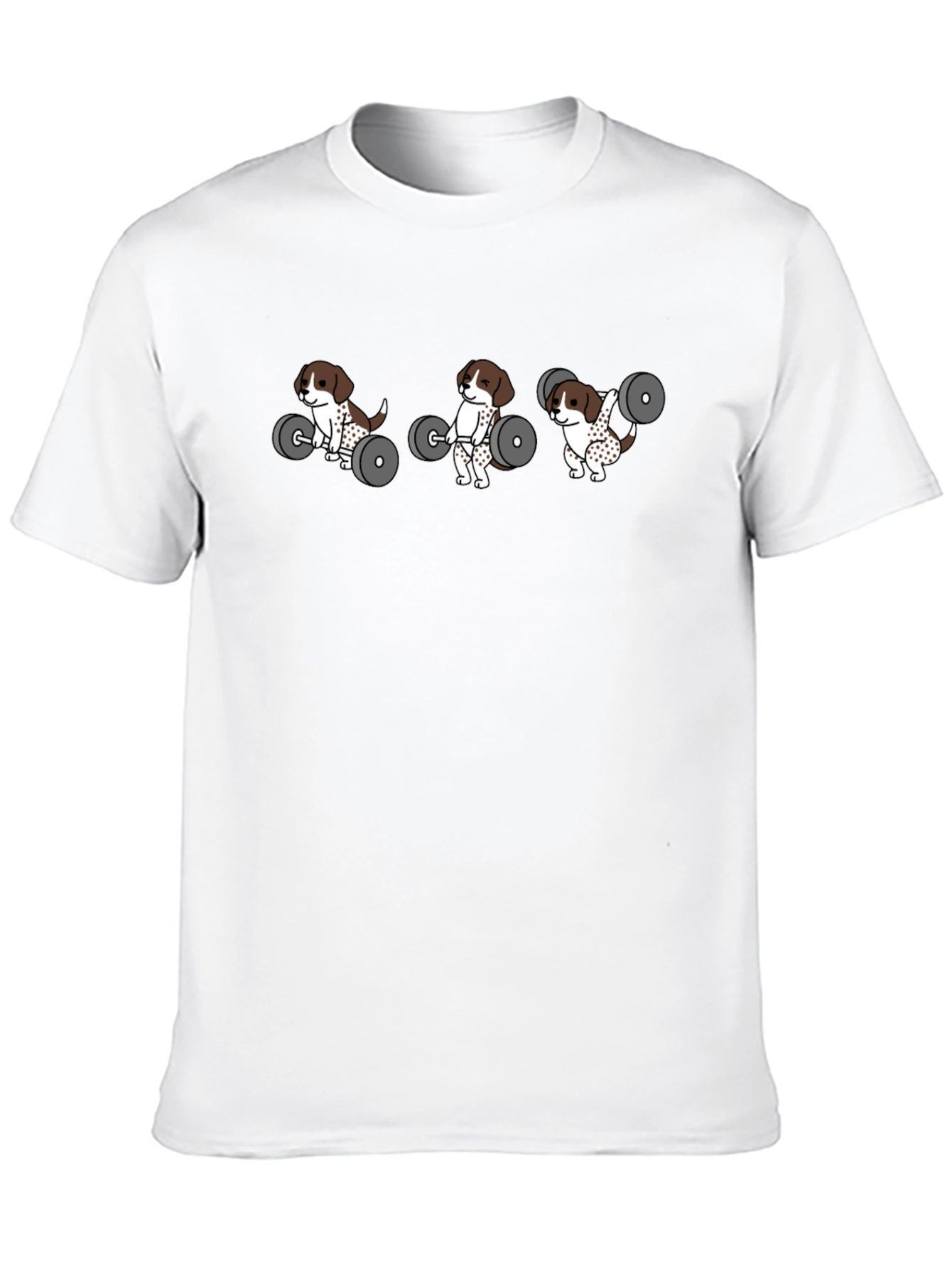 Weightlifting Dog Graphic Tee - Black Cotton T-Shirt