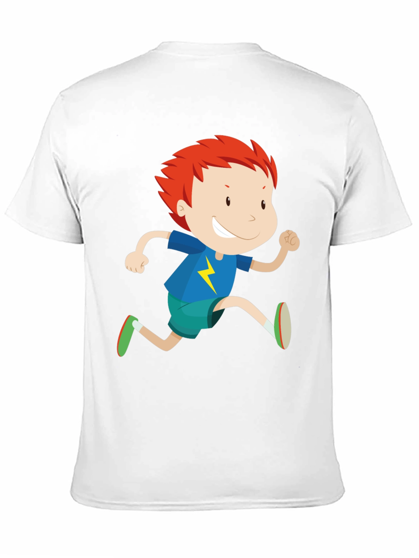 Boy Running Graphic Print Crew Neck T-Shirt