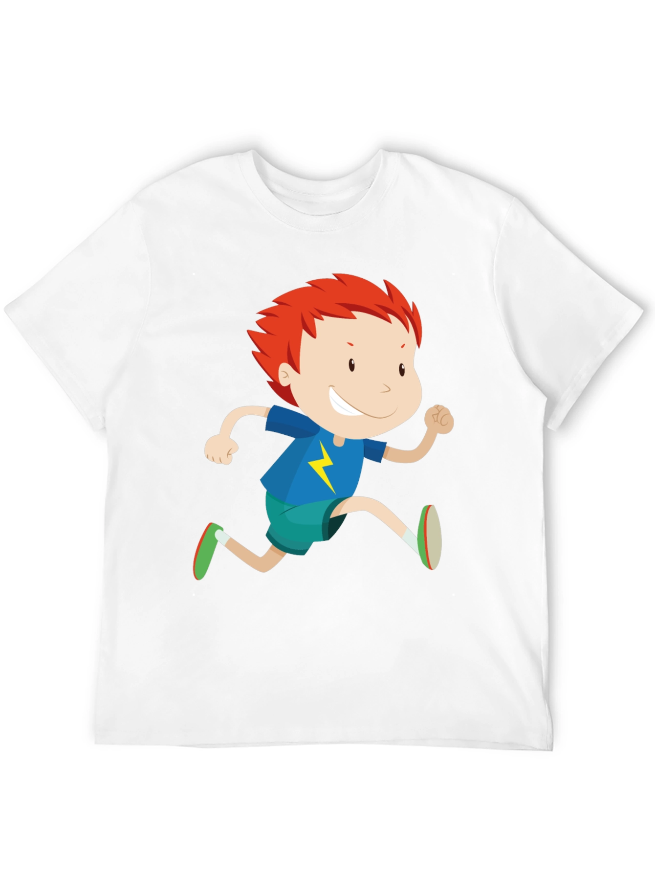 Boy Running Graphic Print Crew Neck T-Shirt
