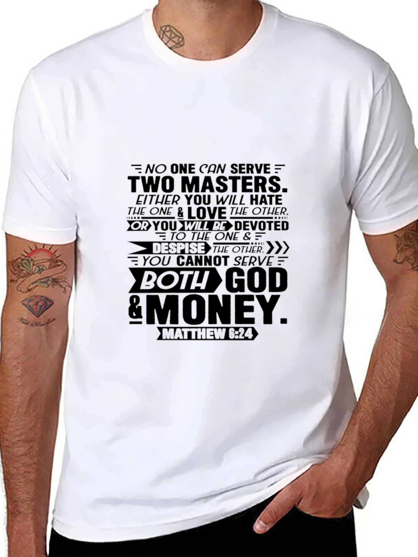 Two Masters Graphic T-Shirt - Matthew 6:24