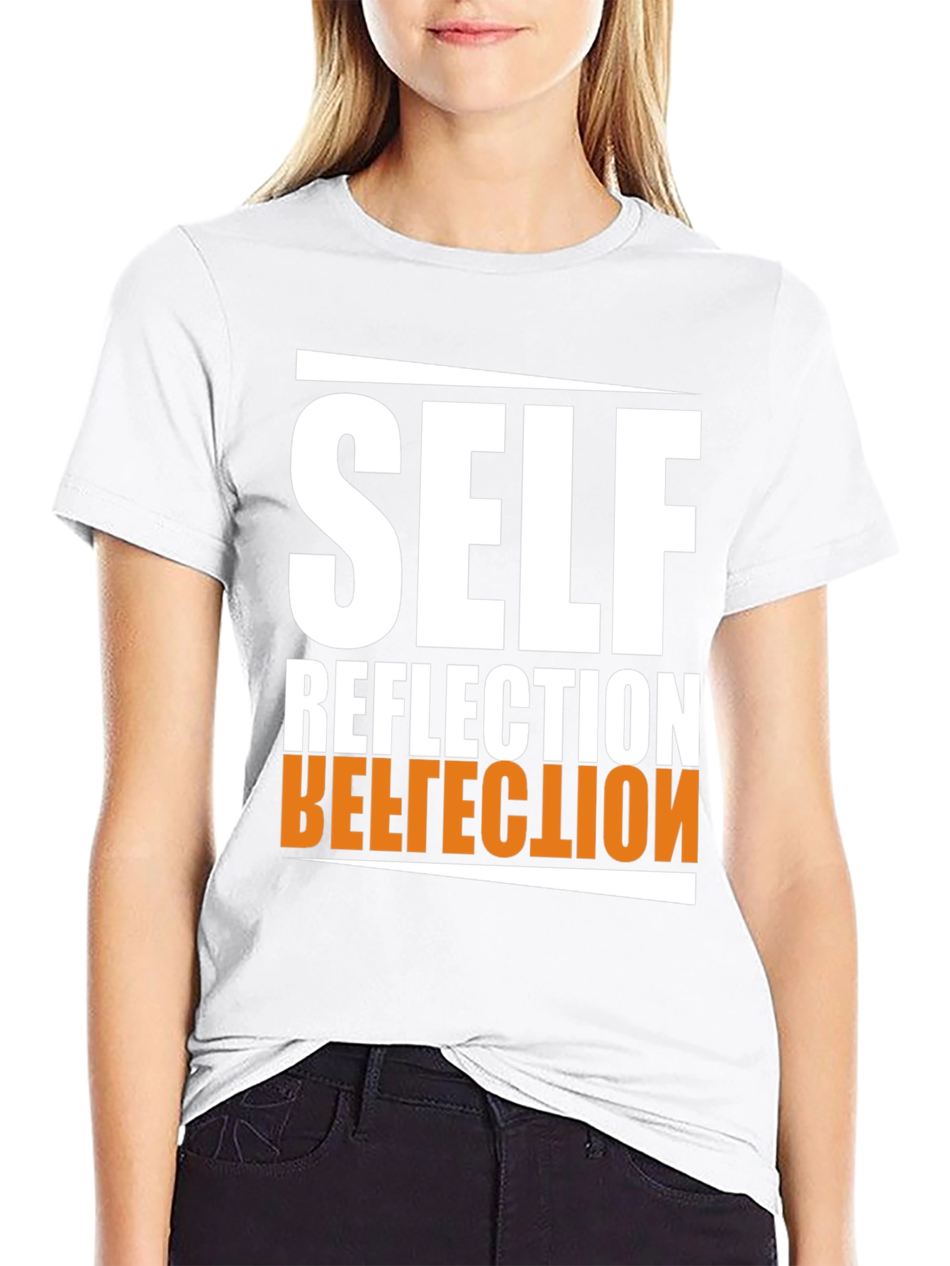 Self Reflection Graphic Tee - Black Cotton Blend