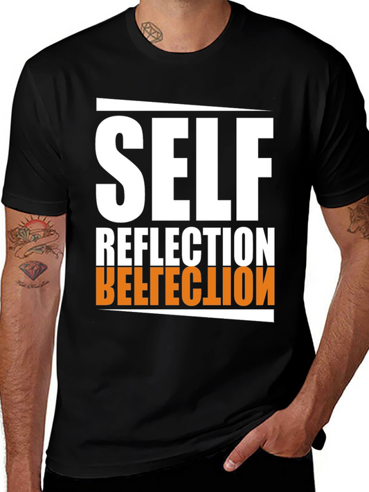 Self Reflection Graphic Tee - Black Cotton Blend