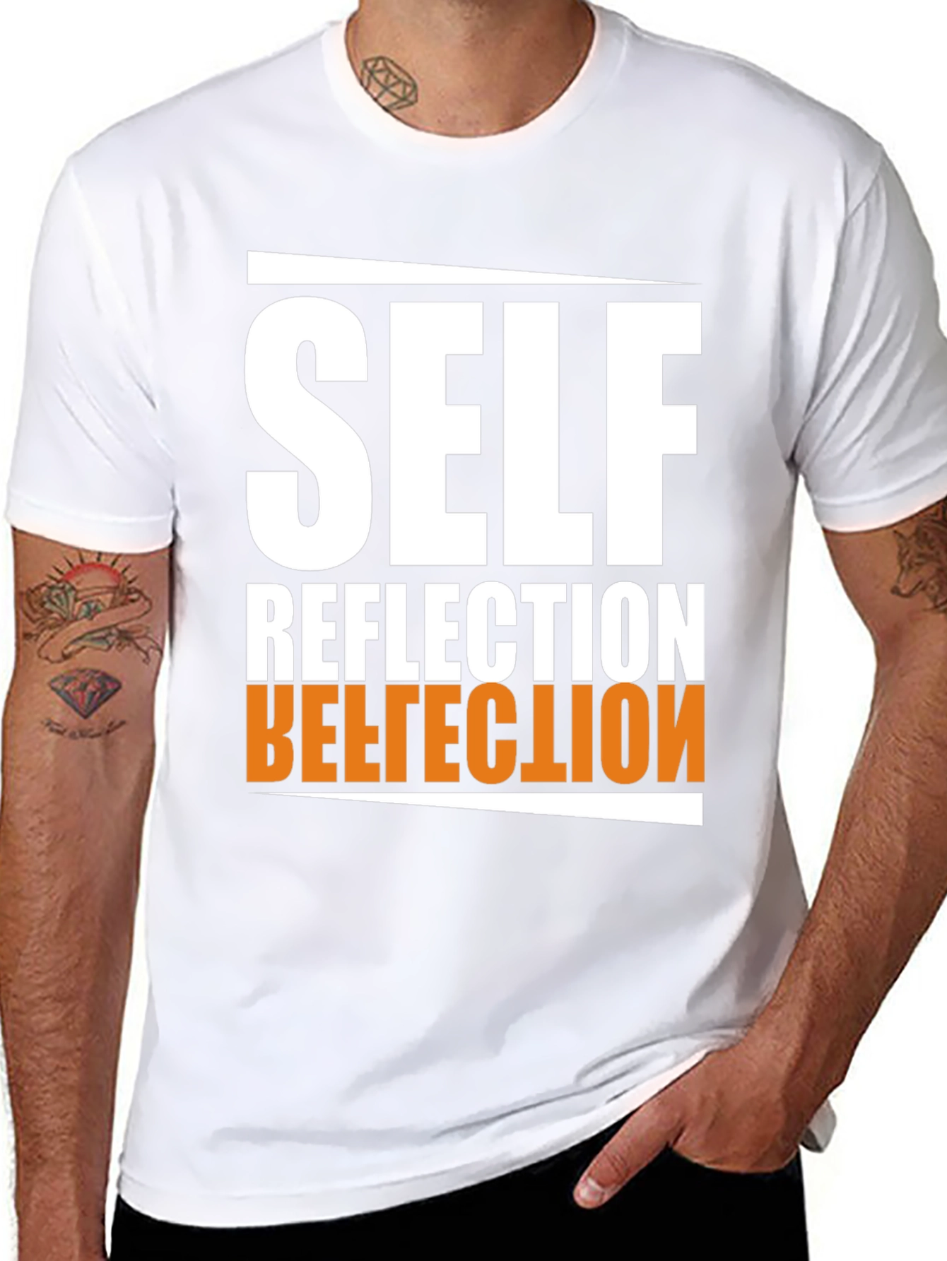 Self Reflection Graphic Tee - Black Cotton Blend