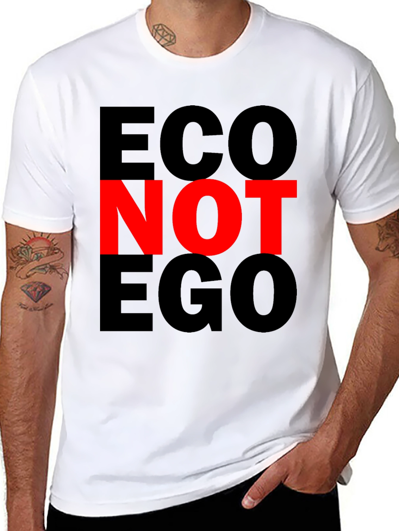 Eco Not Ego T-Shirt - Black Graphic Tee