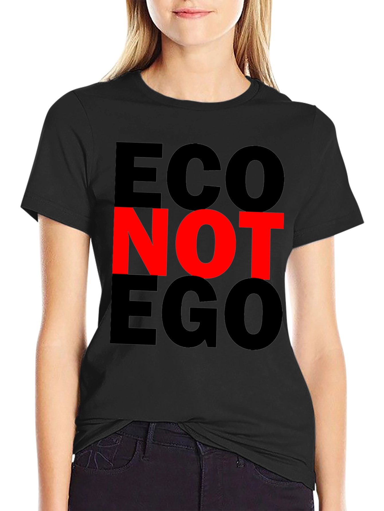 Eco Not Ego T-Shirt - Black Graphic Tee