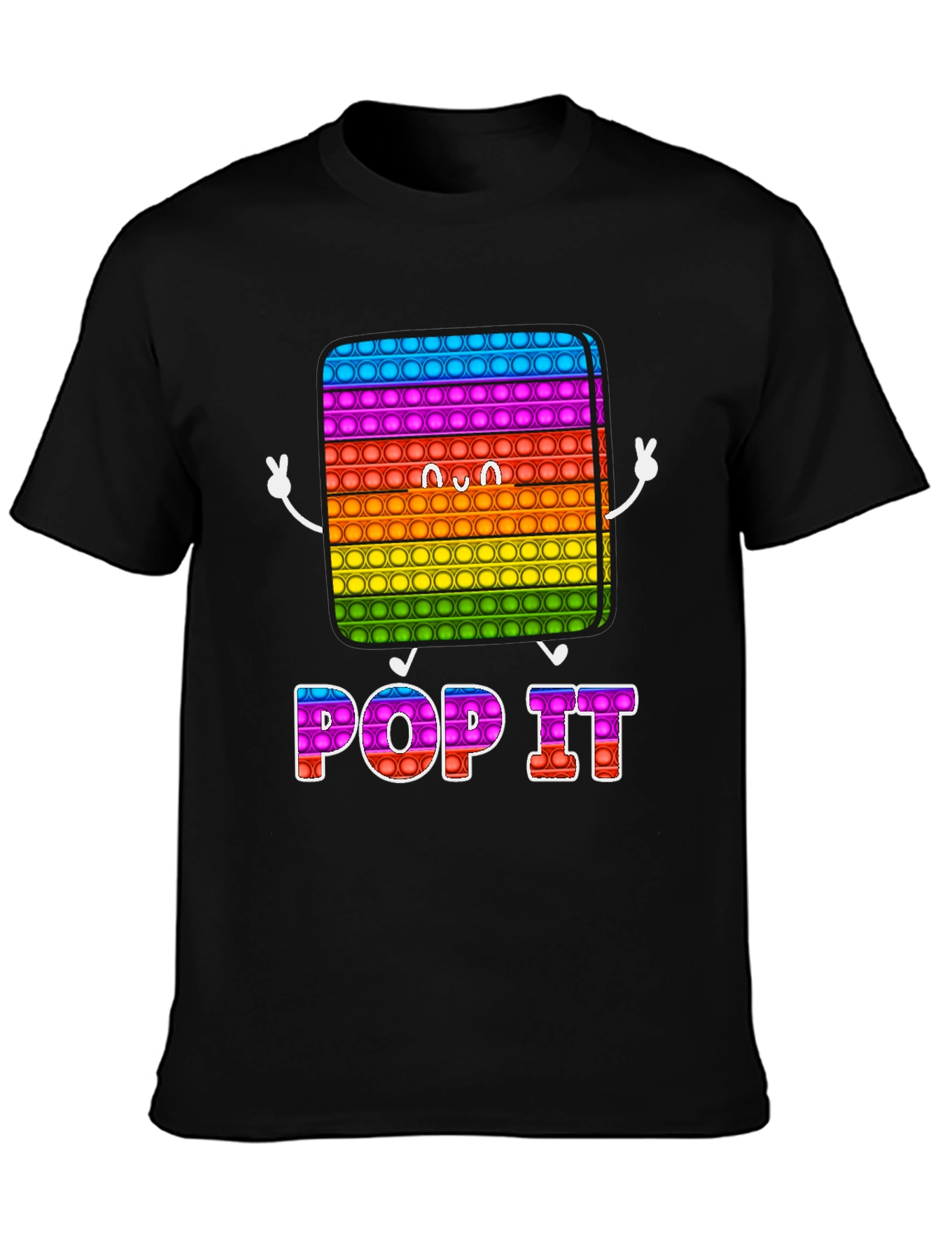 Pop It Graphic Tee - Fun Rainbow Design T-Shirt