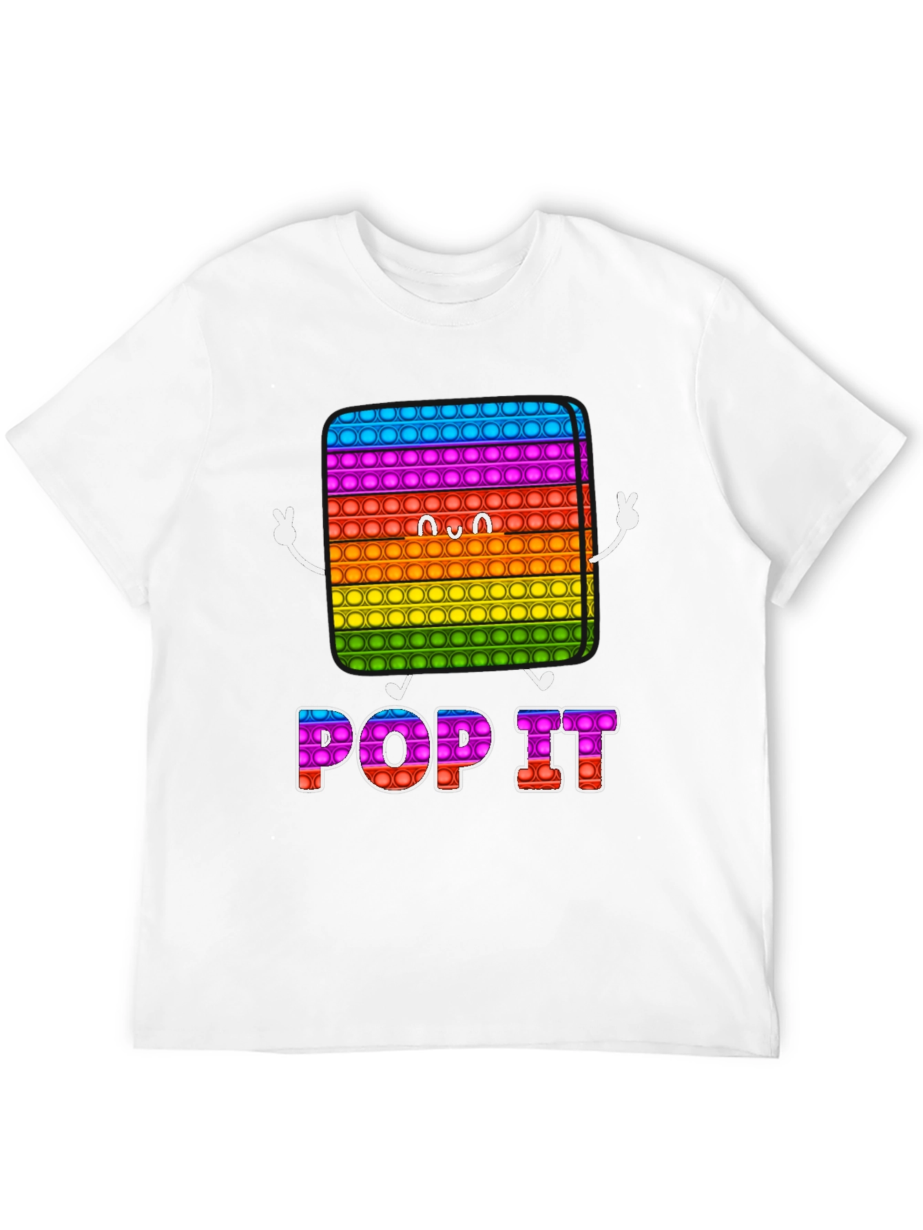 Pop It Graphic Tee - Fun Rainbow Design T-Shirt