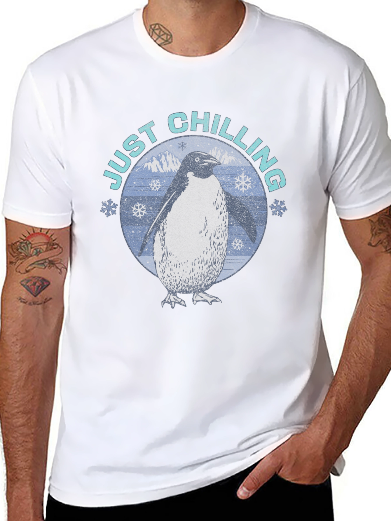 Just Chilling Penguin Graphic T-Shirt