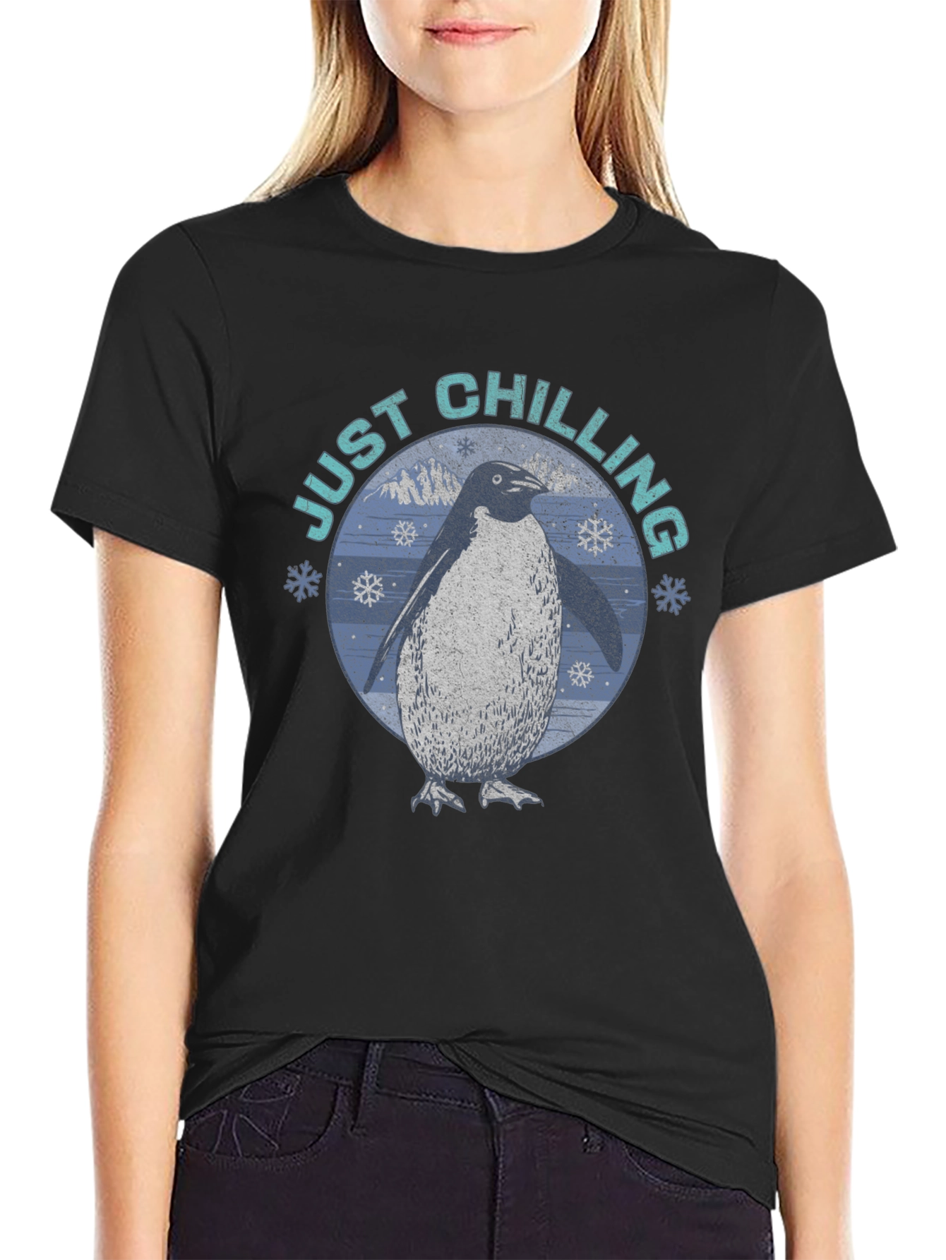 Just Chilling Penguin Graphic T-Shirt