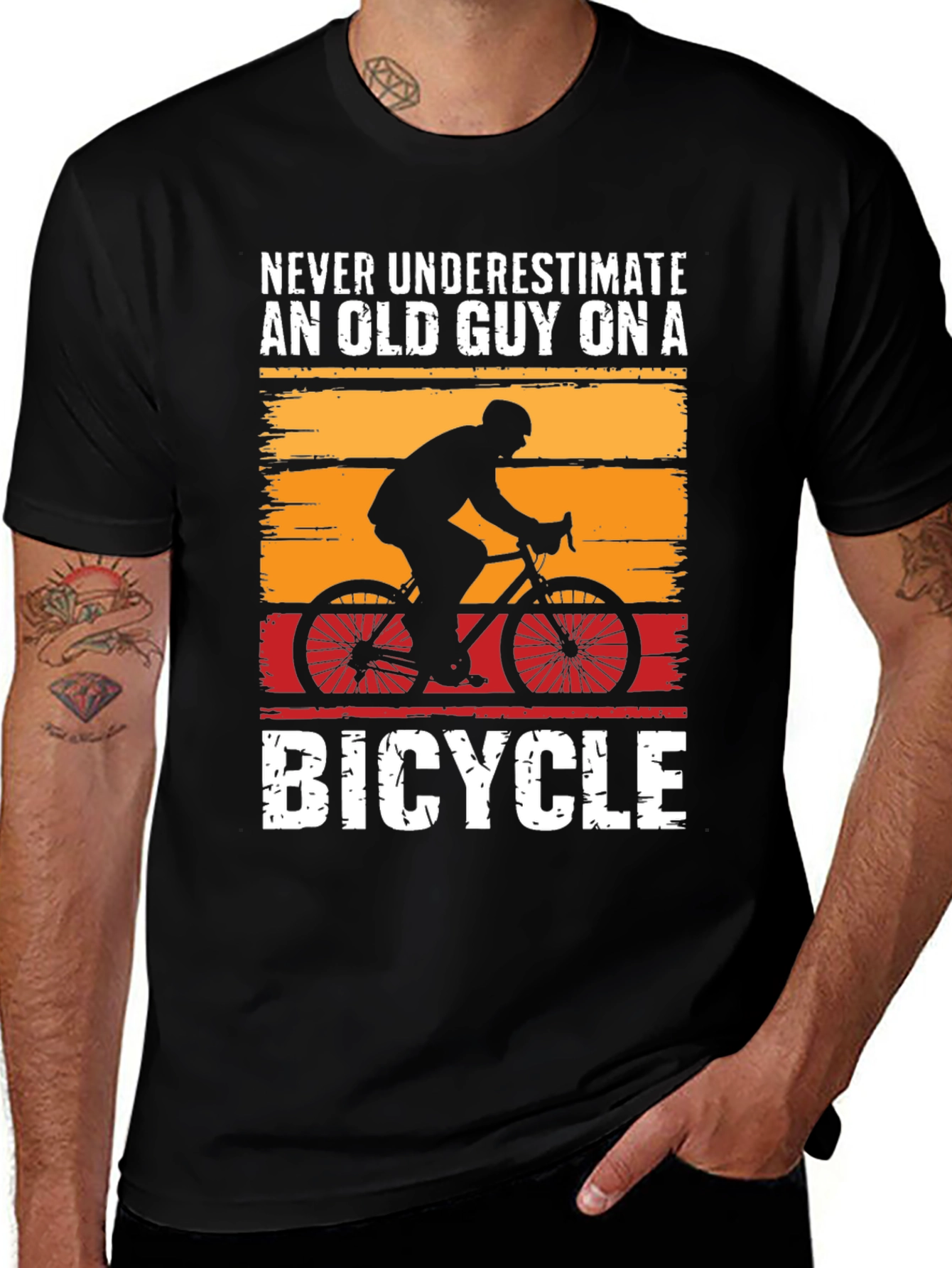 Old Guy On A Bicycle Graphic T-Shirt