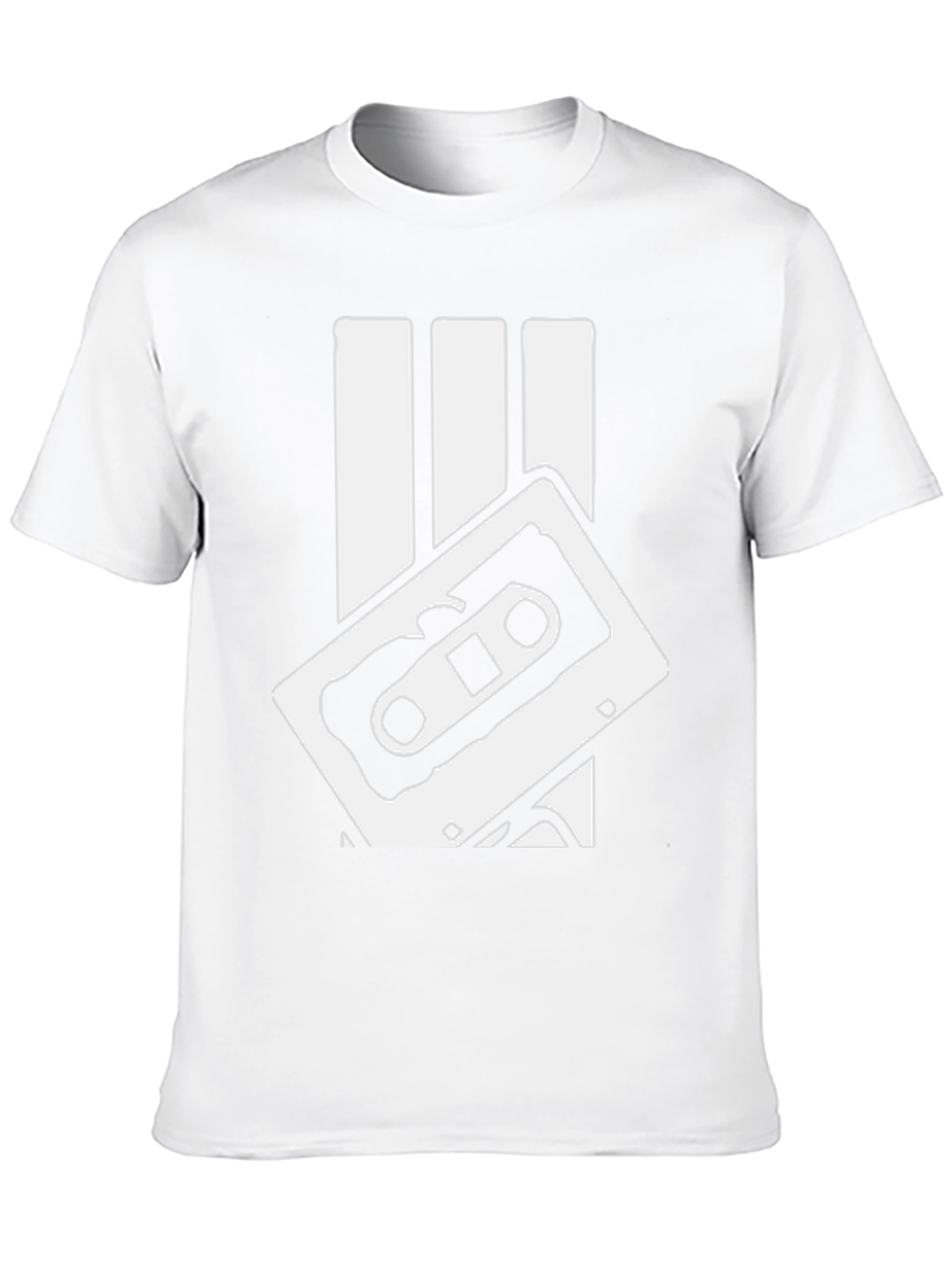 Retro Cassette Tape Graphic Tee - Black Cotton T-Shirt
