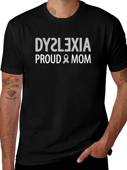 Dyslexia Proud Mom Black T-Shirt