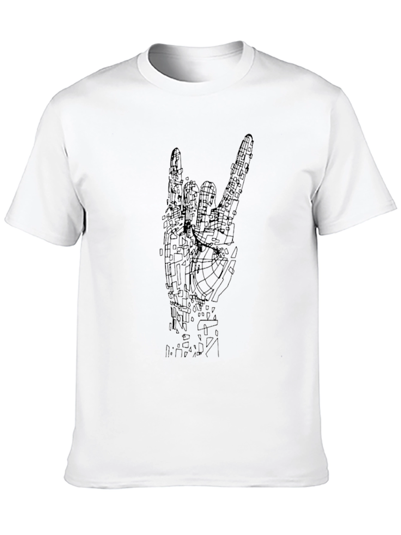 Rock On Hand Graphic Black Tee