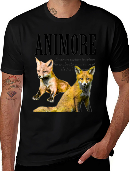 Animore Fox Graphic Tee - Stylish Animal Lover Shirt
