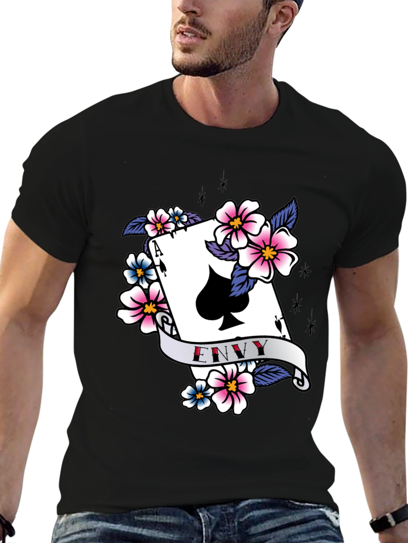 Ace of Spades Envy Graphic Tee - Black