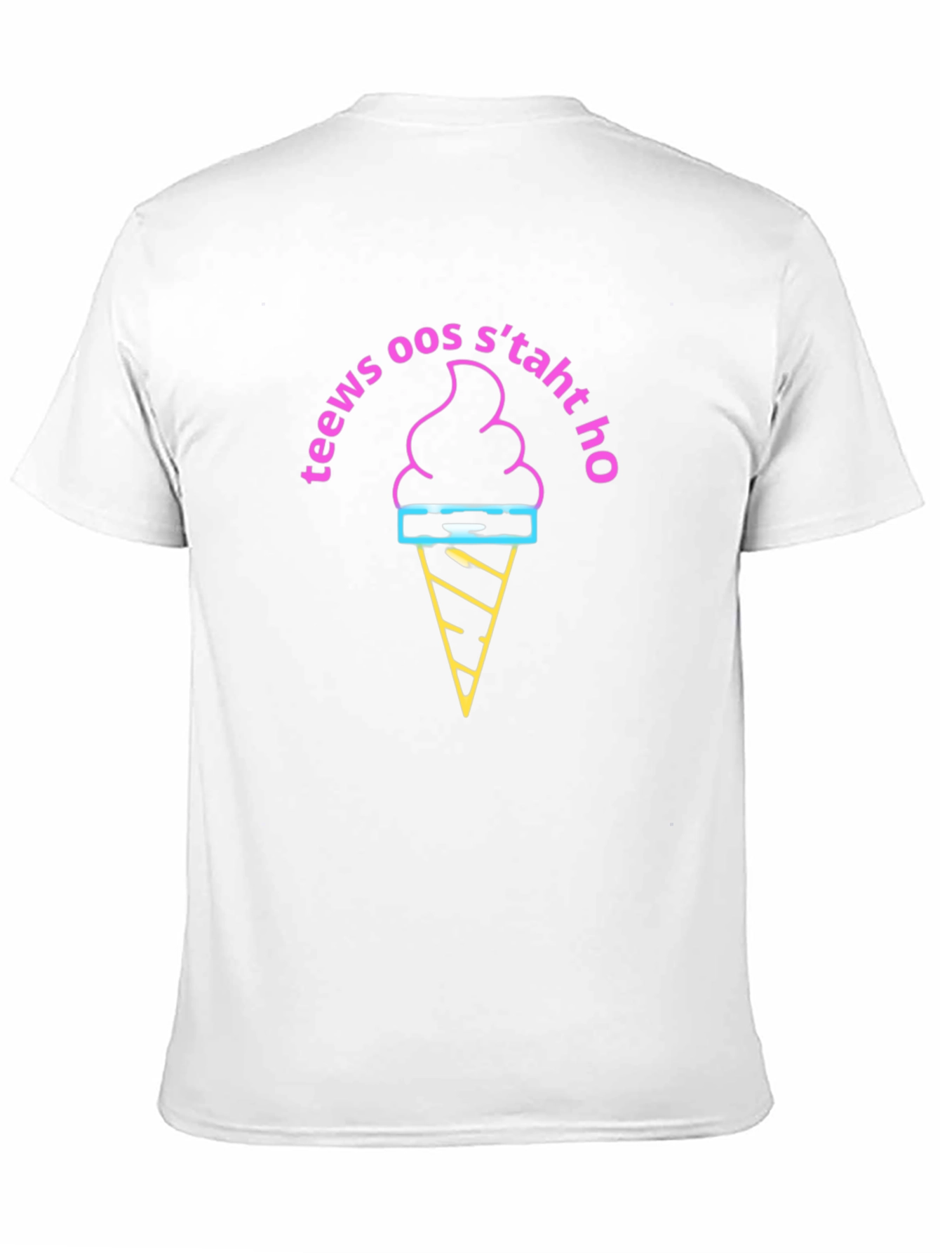 Retro Ice Cream T-Shirt - Black Cotton Blend