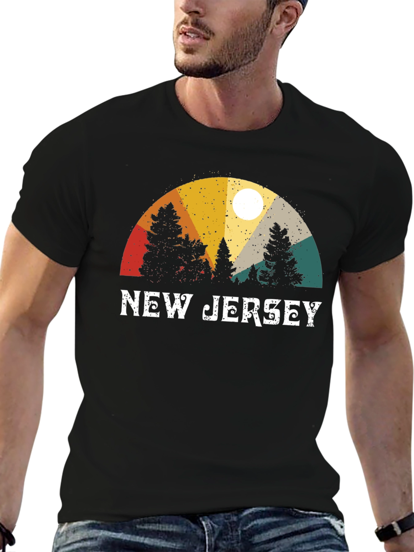 New Jersey Retro Graphic Tee - Black