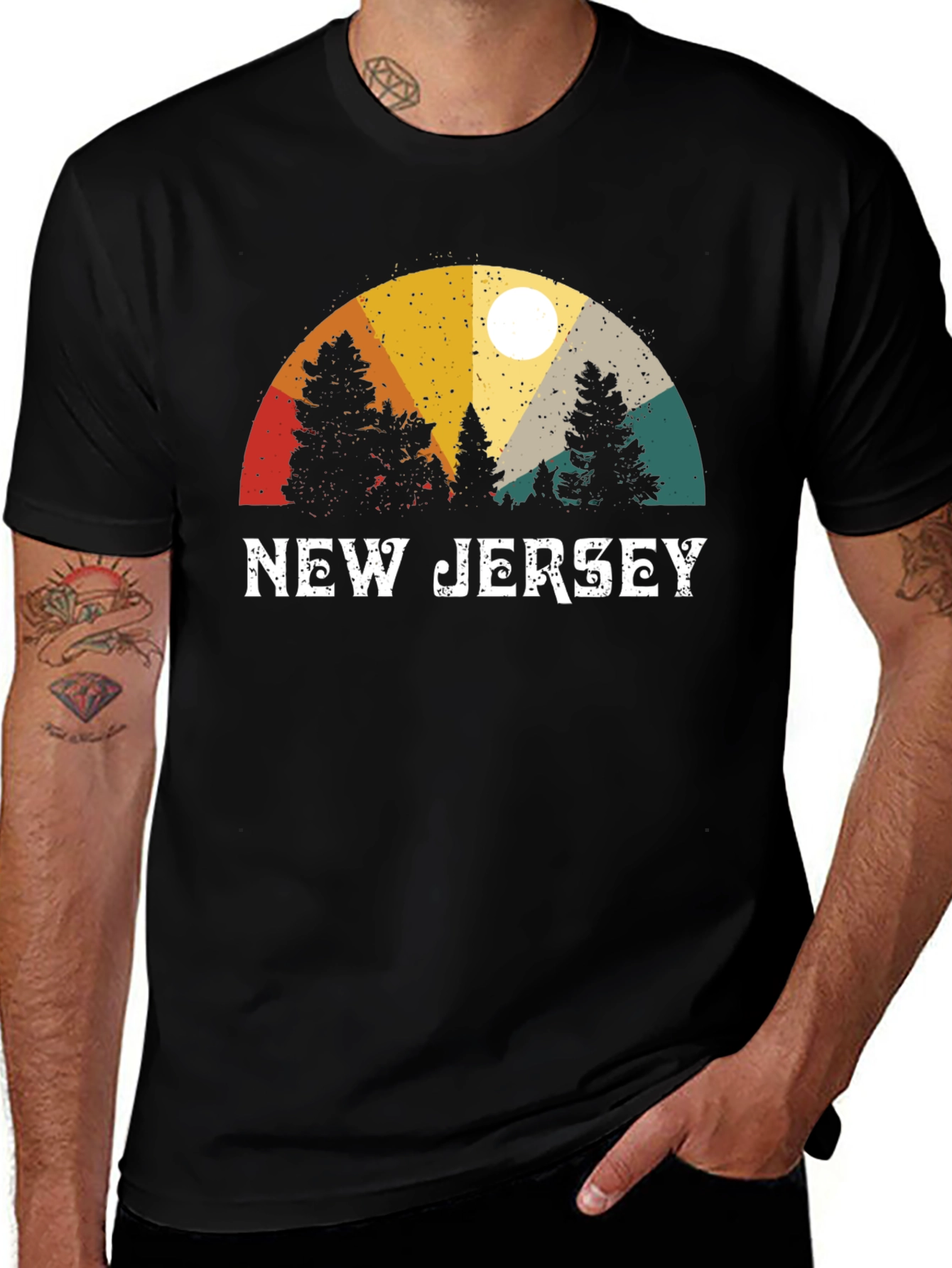 New Jersey Retro Graphic Tee - Black