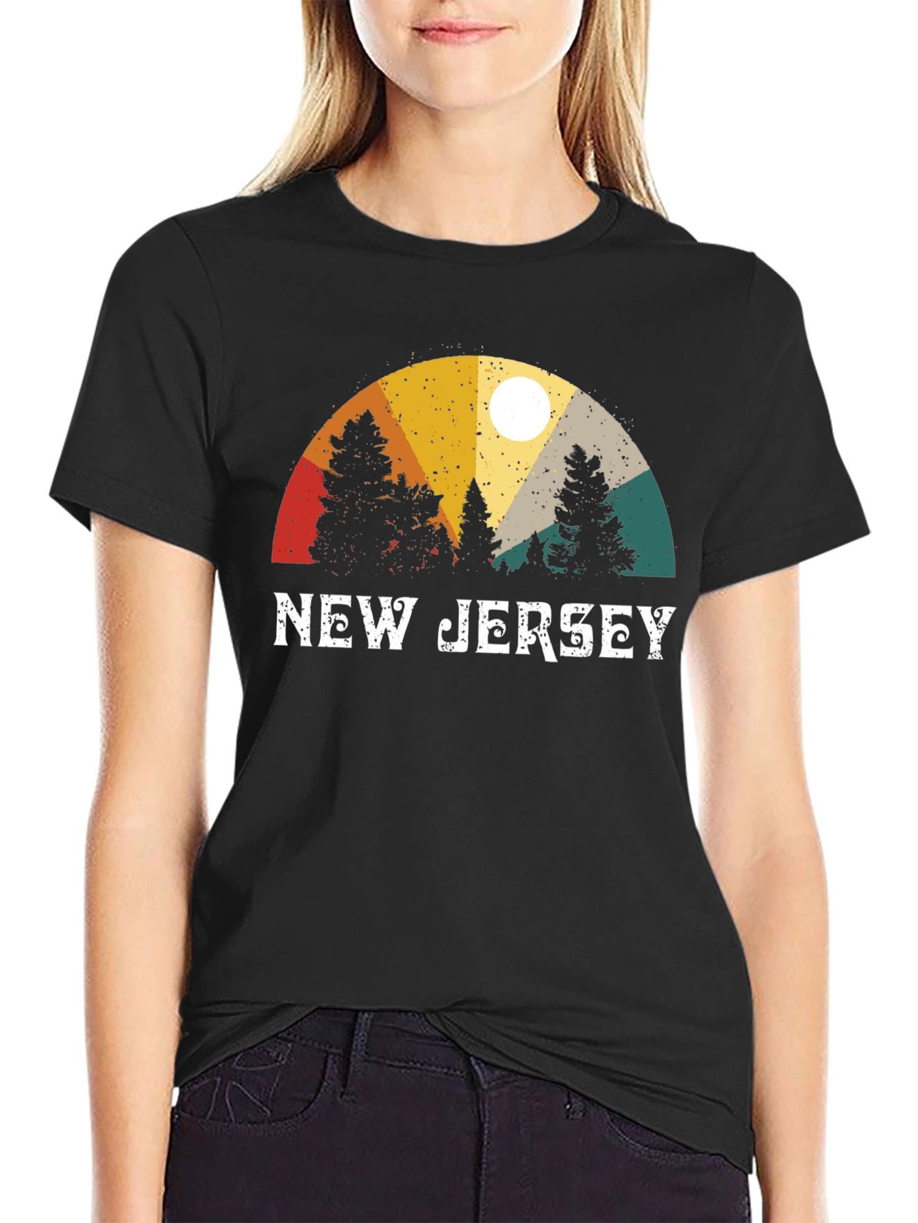 New Jersey Retro Graphic Tee - Black