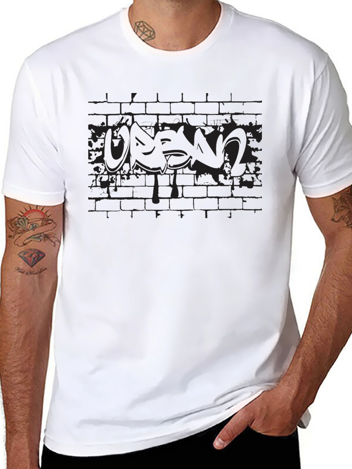 Urban Graffiti Graphic Black T-Shirt