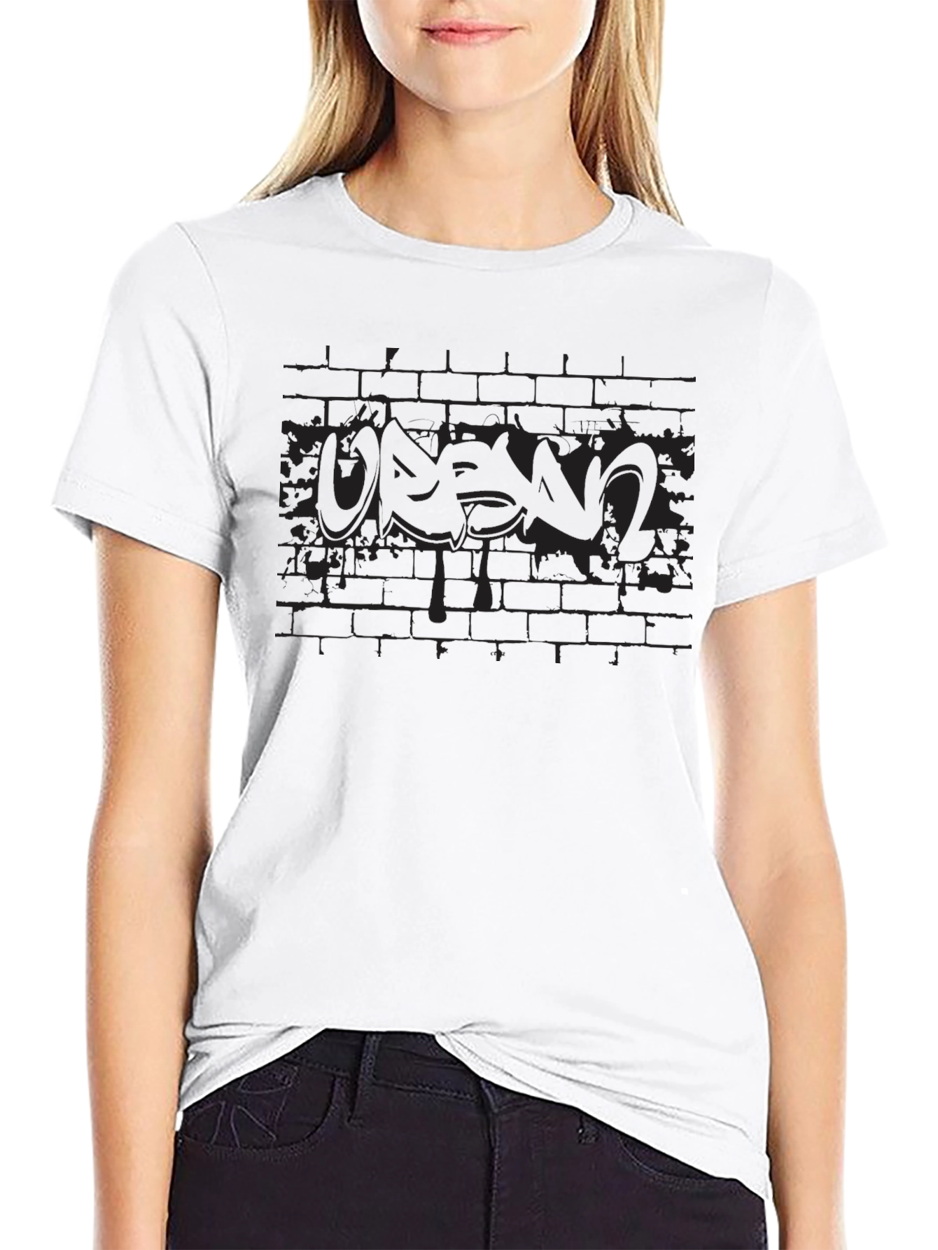 Urban Graffiti Graphic Black T-Shirt