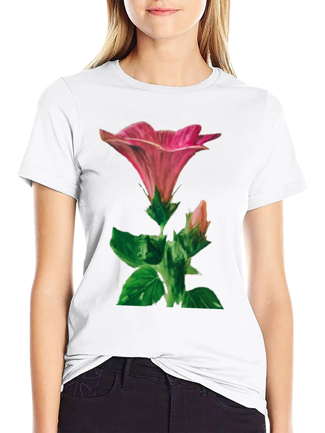 Floral Graphic Tee - Artistic Flower Design