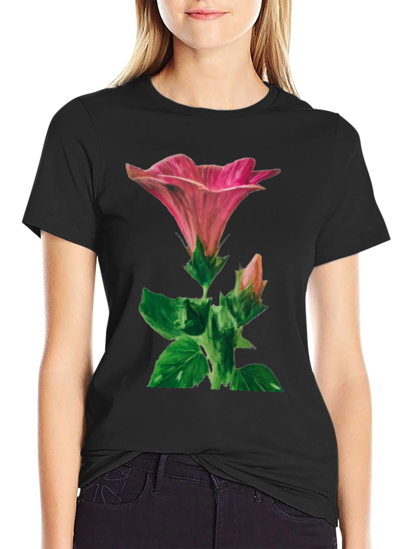 Floral Graphic Tee - Artistic Flower Design