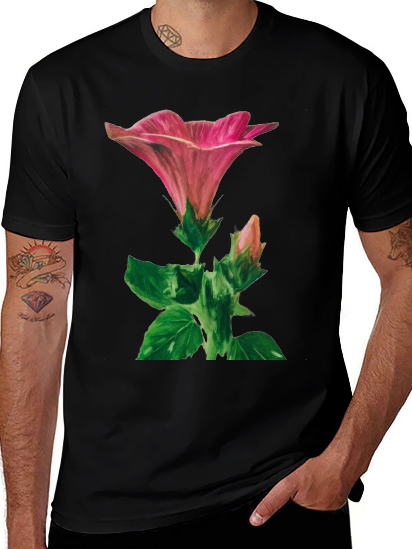 Floral Graphic Tee - Artistic Flower Design
