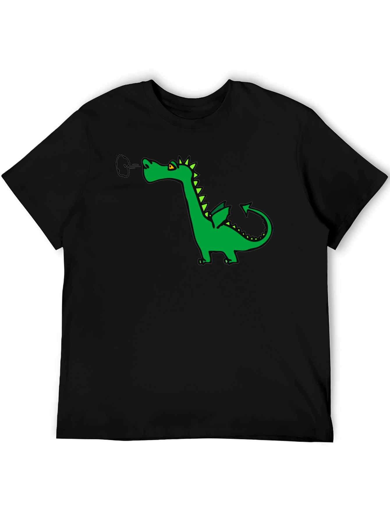 Cool Dragon Graphic Tee - Black Cotton
