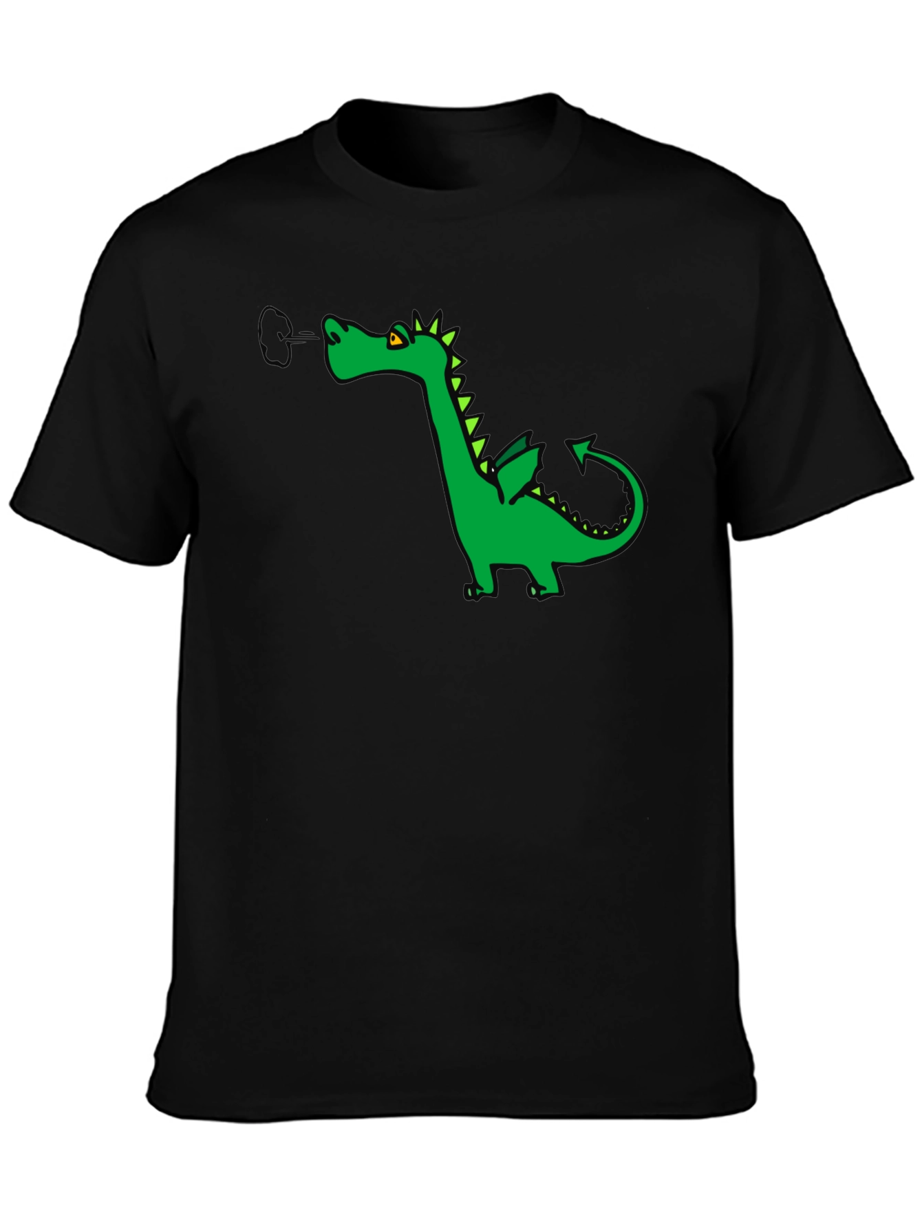 Cool Dragon Graphic Tee - Black Cotton